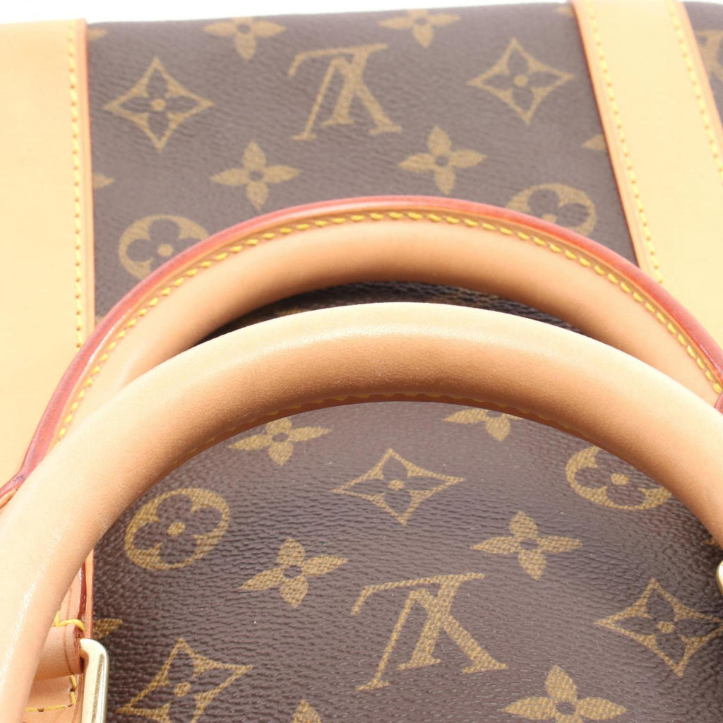 Louis Vuitton Brown Coated Canvas Leather Boston Bag
