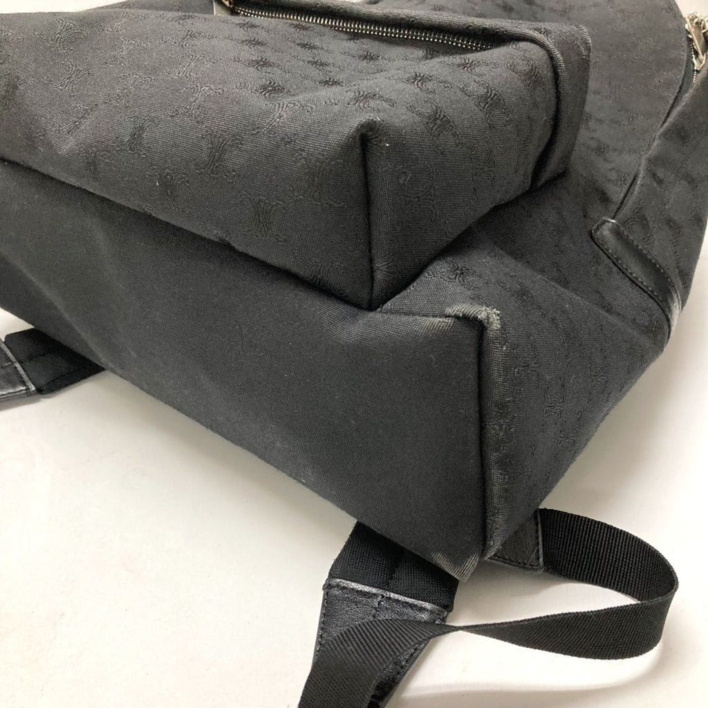Celine Black Canvas Leather Backpack