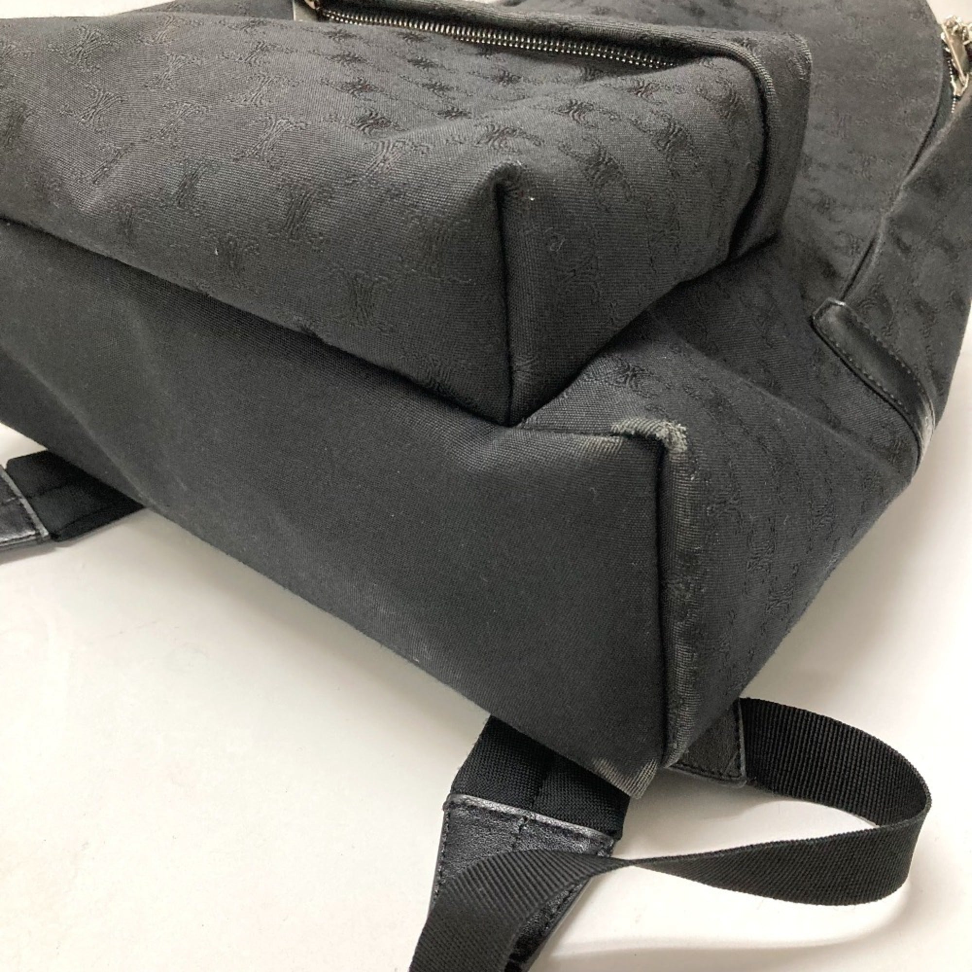 Celine Black Canvas Leather Backpack