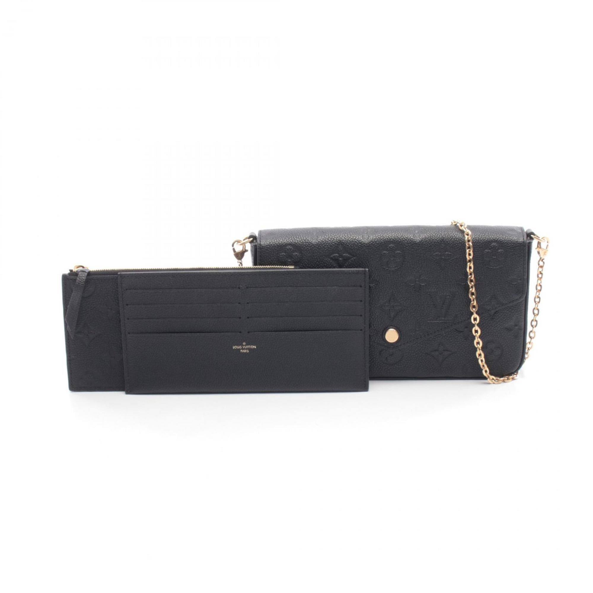 Louis Vuitton Black Noir Monogram Empreinte Handbag Pochette Pouch Shoulder Bag