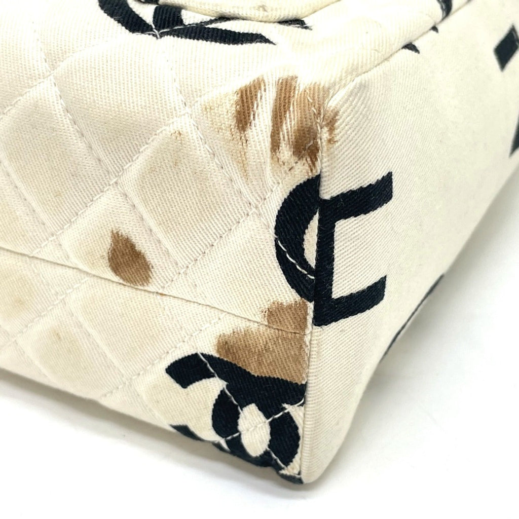 Chanel White Cotton Handbag