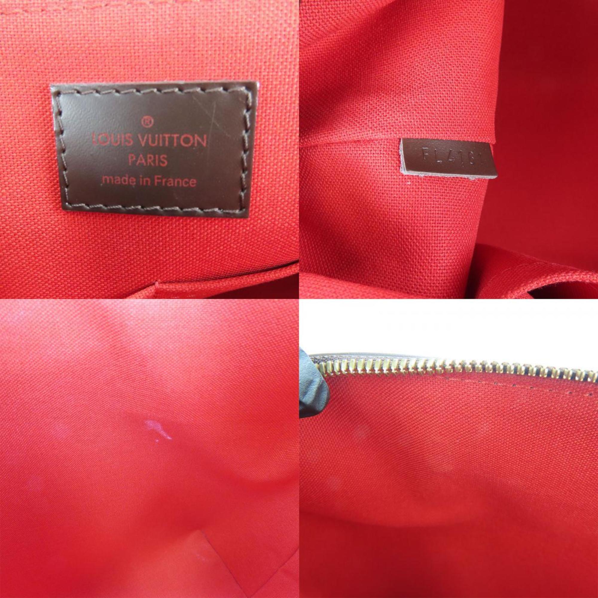Louis Vuitton Brown Damier Canvas Leather Tote Bag