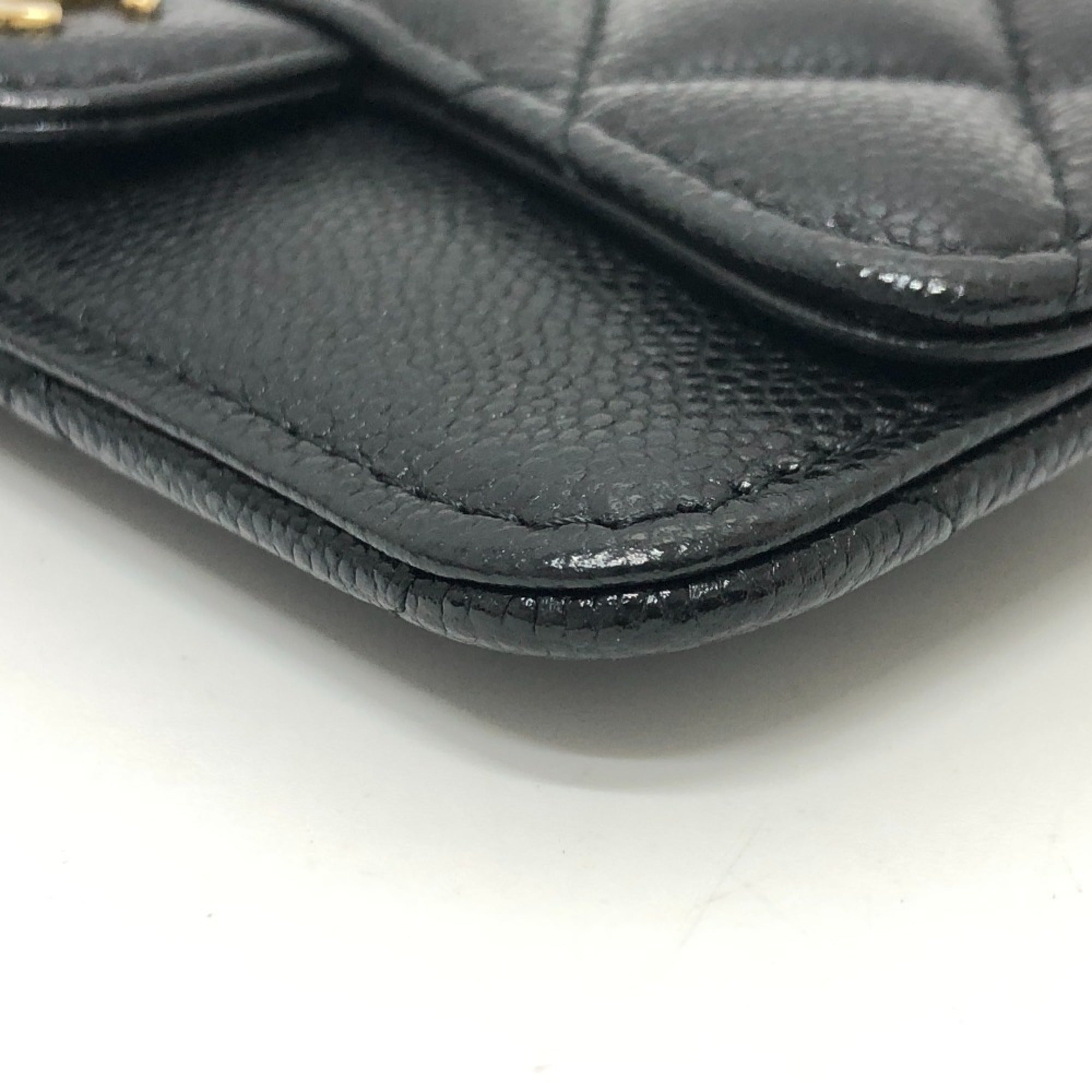 Chanel Black Grained Calfskin Coin Purse/Coin Case