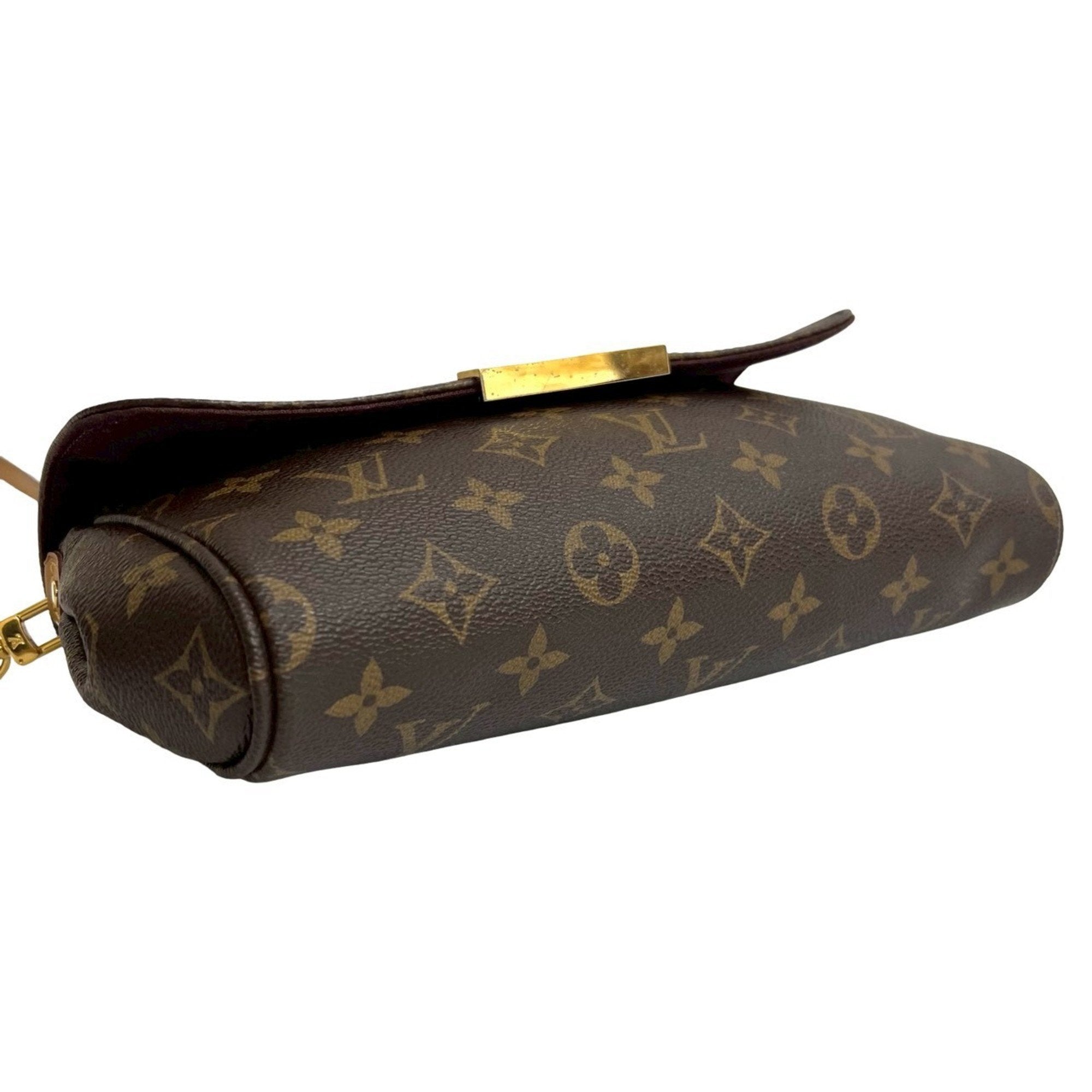 Louis Vuitton Brown Leather Pvc Handbag Pochette Shoulder Bag