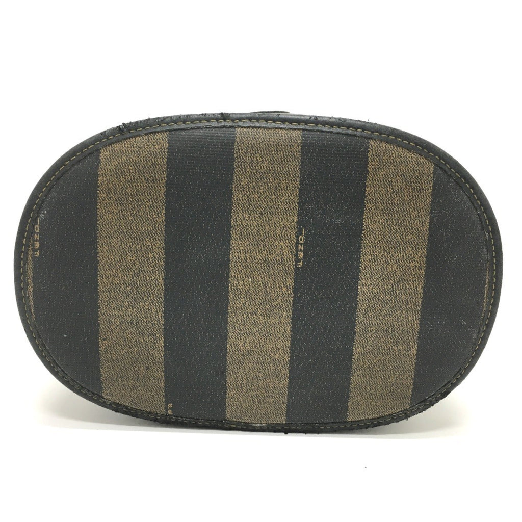 Fendi Black Brown Pvc Leather Pouch Vanity Bag