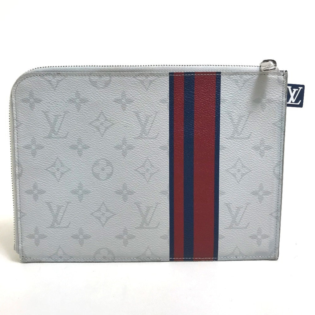 Louis Vuitton Blue Red Color White Monogram Clutch Bag Pochette