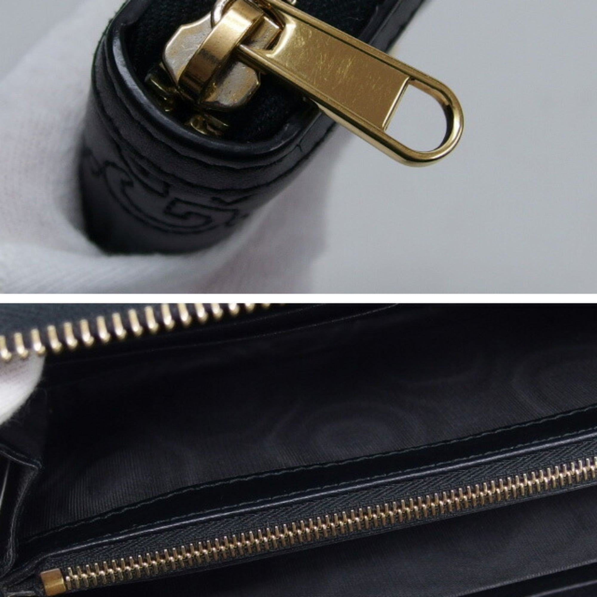 Gucci Black Leather Long Wallet (Bi-Fold) (Pre-Owned)