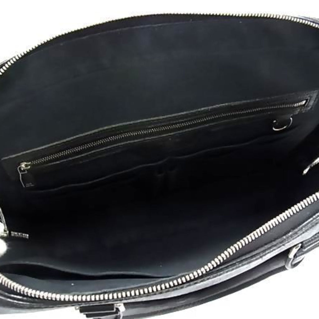 Louis Vuitton Ardoise Black Taiga Leather Briefcase Handbag Tote Bag