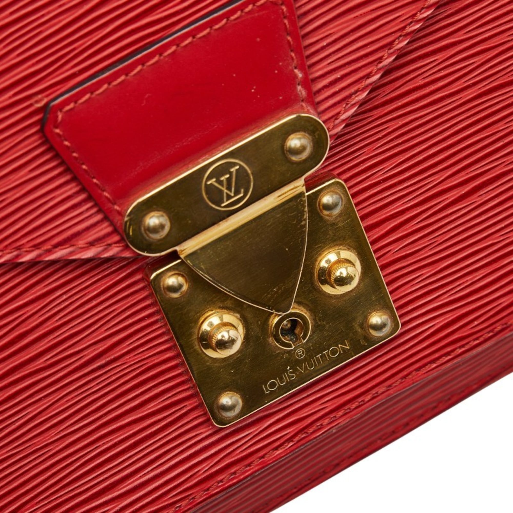 Louis Vuitton Castilian Red Leather Handbag Shoulder Bag