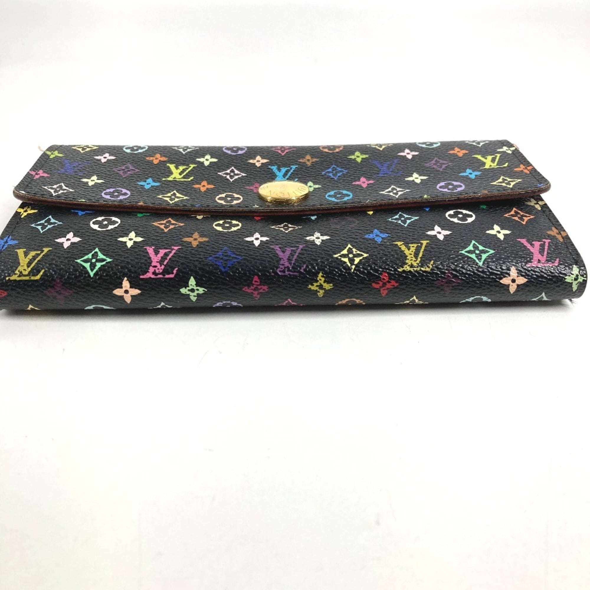 Louis Vuitton Black Multi-Color Purple Monogram Multicolore Canvas Chain/Shoulder Wallet