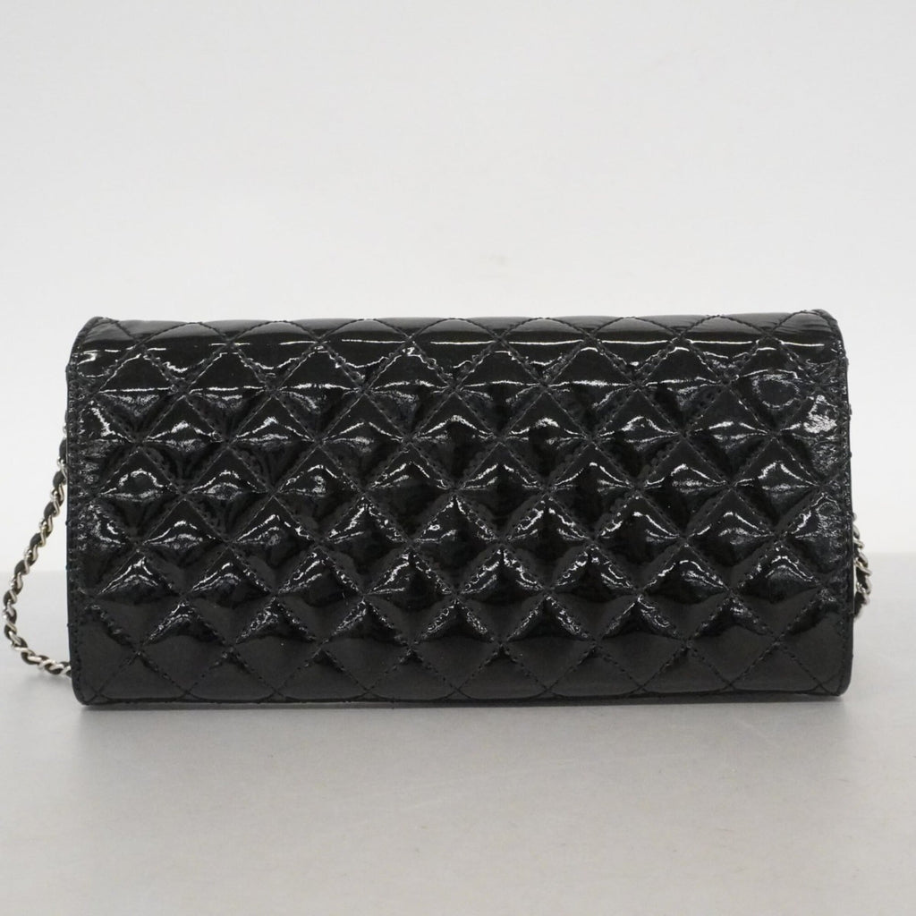Chanel Black Patent Leather Chain/Shoulder Wallet