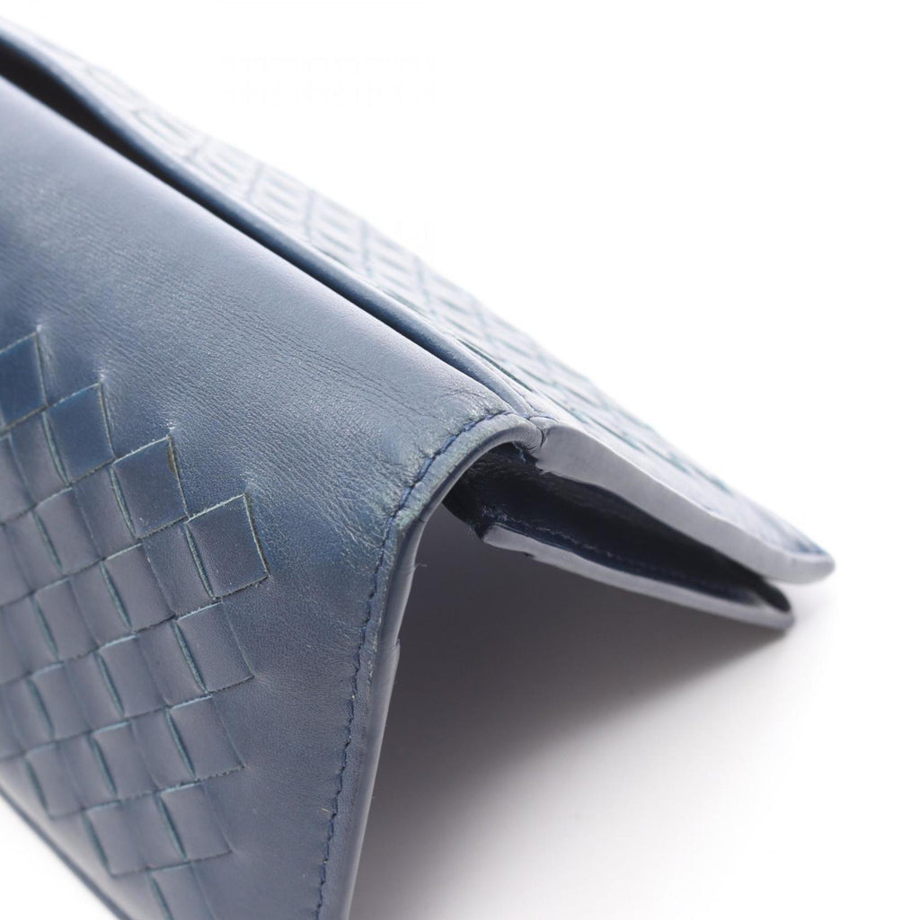 Bottega Veneta Blue Leather Long Wallet (Bi-Fold)