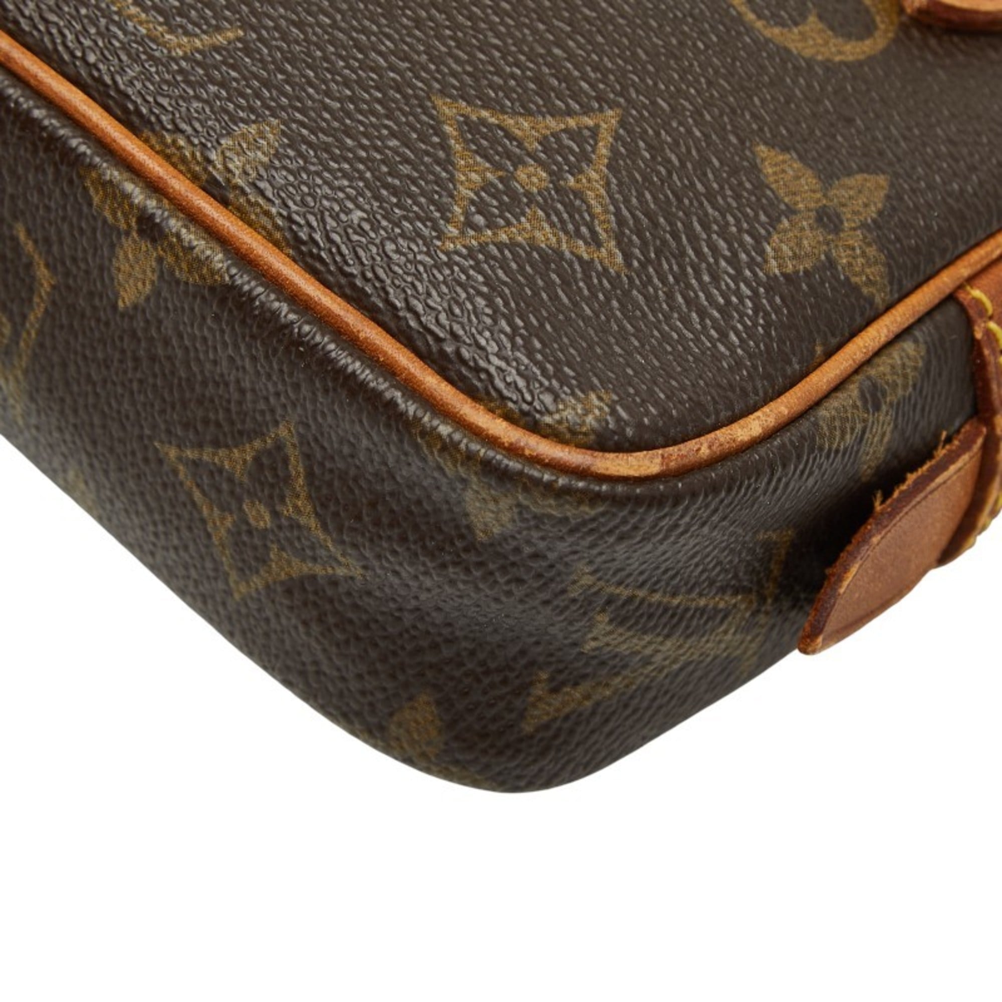 Louis Vuitton Brown Pvc Leather Pochette Shoulder Bag