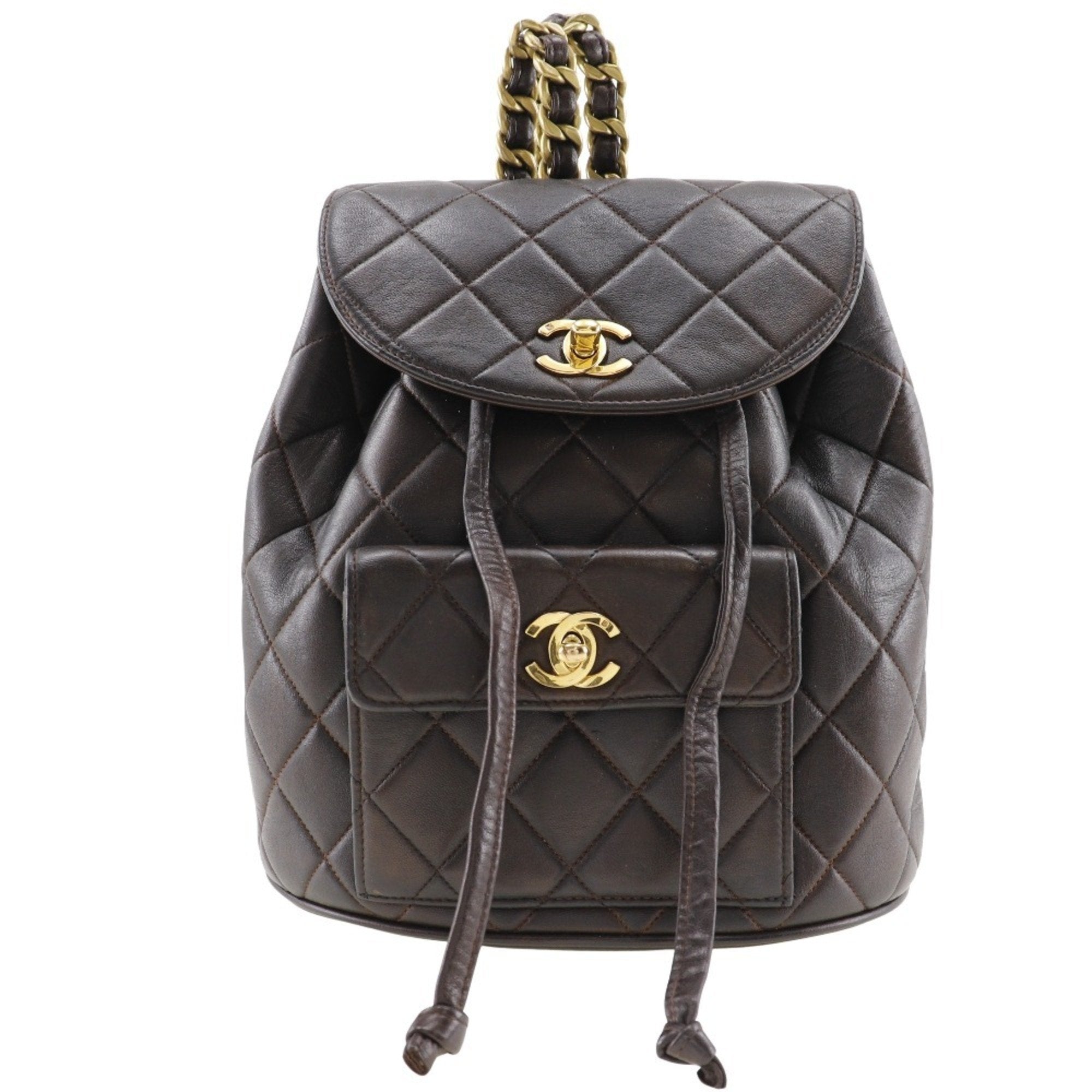 Chanel Brown Leather Backpack