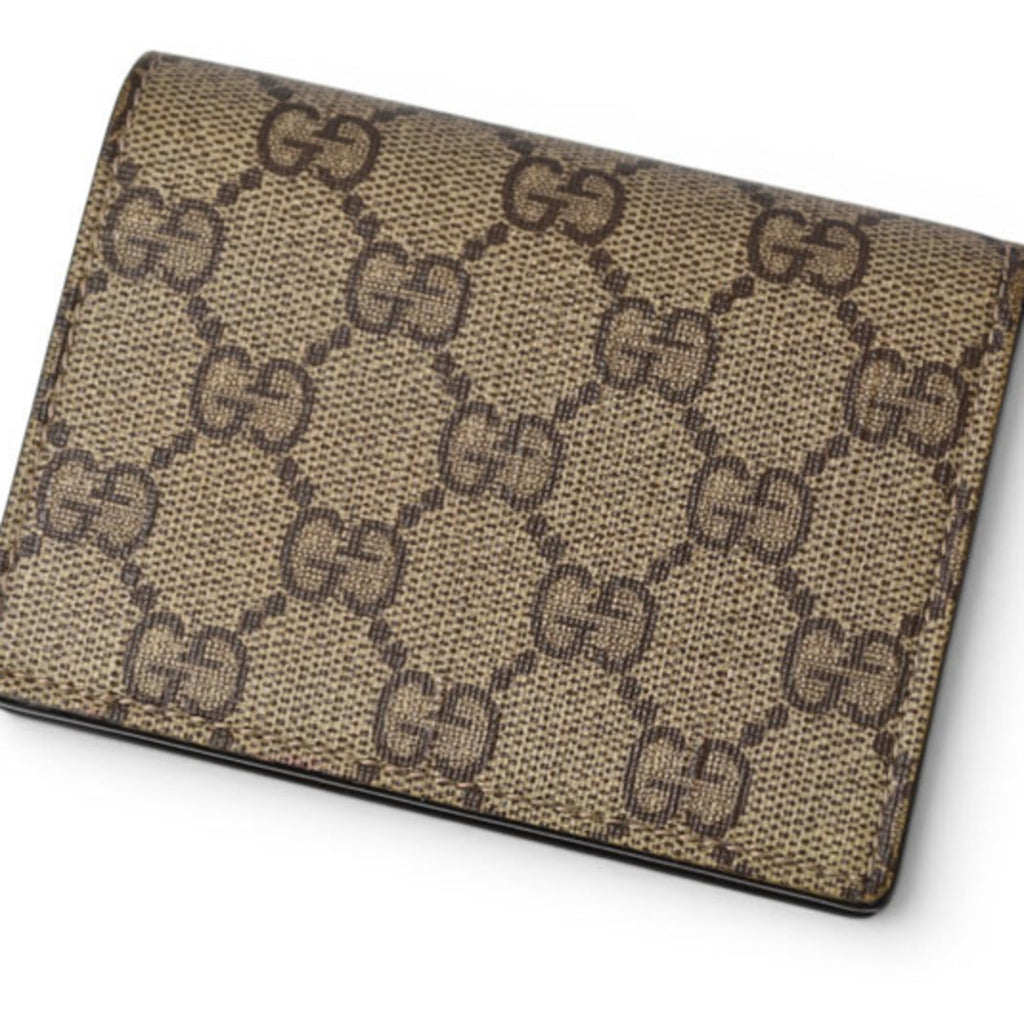 Gucci Gg Supreme Beige Brown Gg Supreme Canvas Wallet (Bi-Fold) (Pre-Owned)