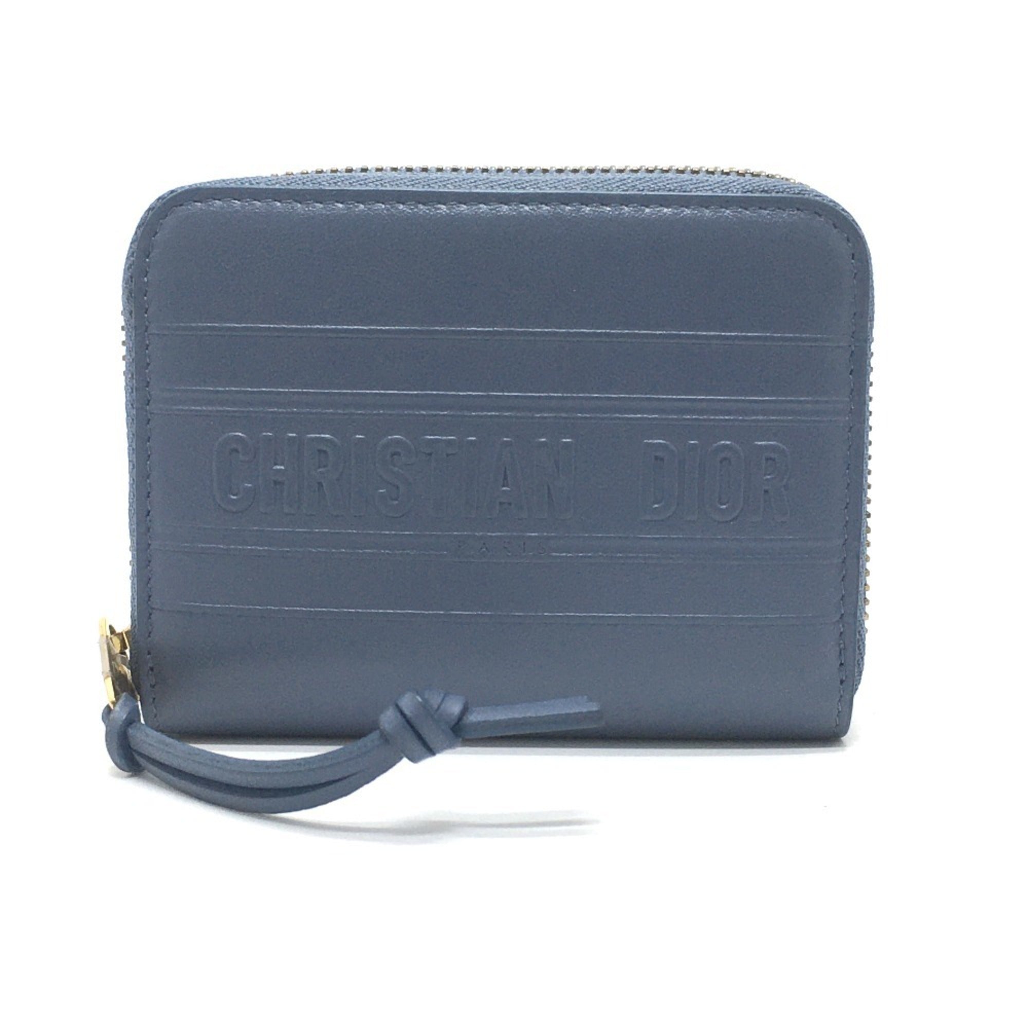 Christian Dior Blue Leather Coin Purse/Coin Case (Pre-Owned)