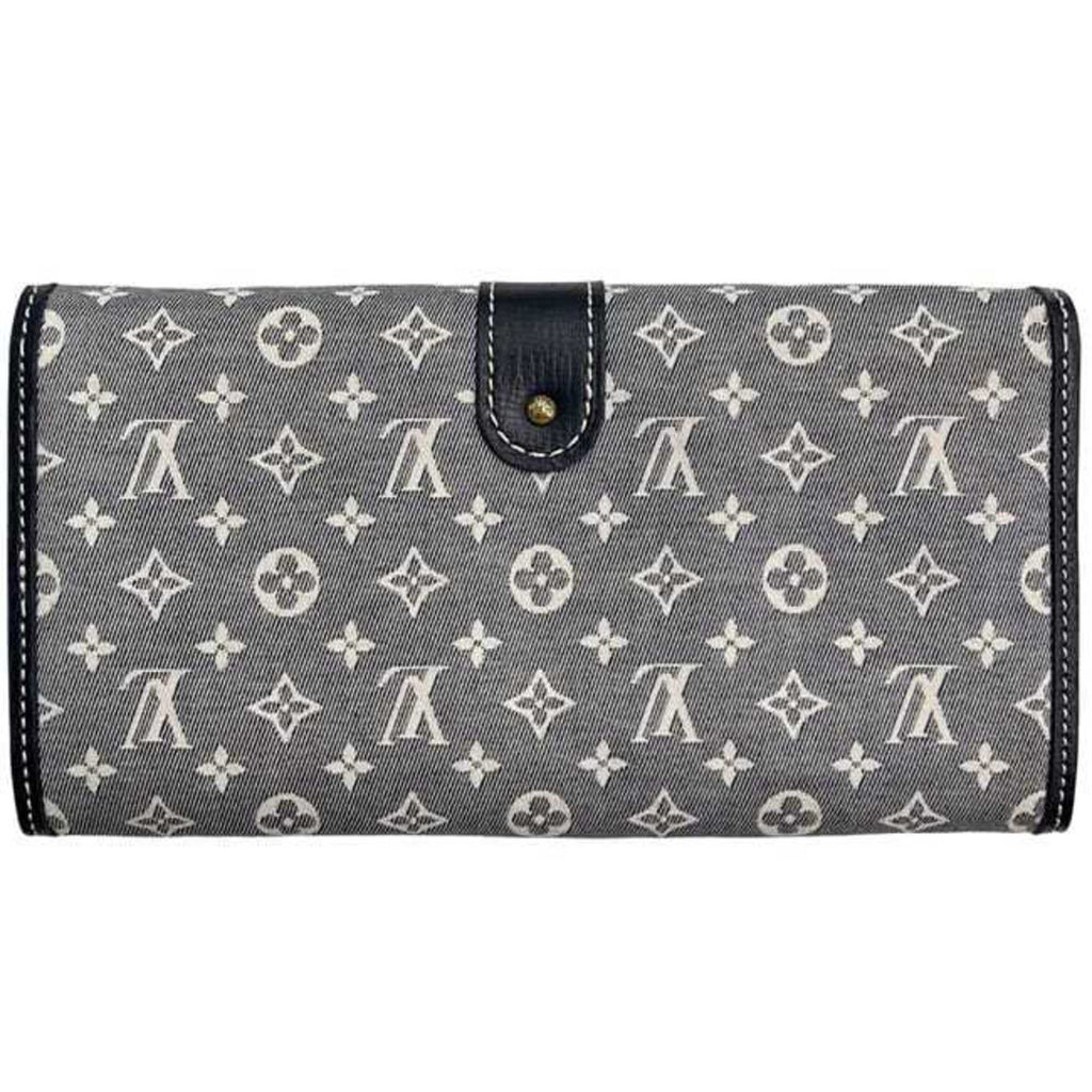 Louis Vuitton Gray Navy Canvas Leather Long Wallet
