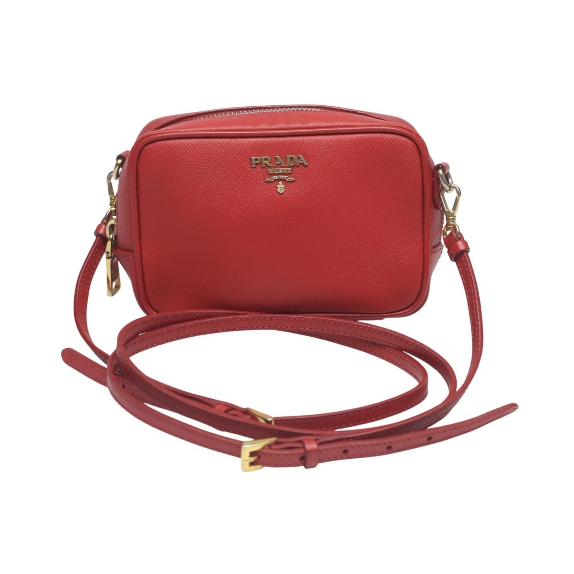 Prada Red Color Leather Shoulder Bag