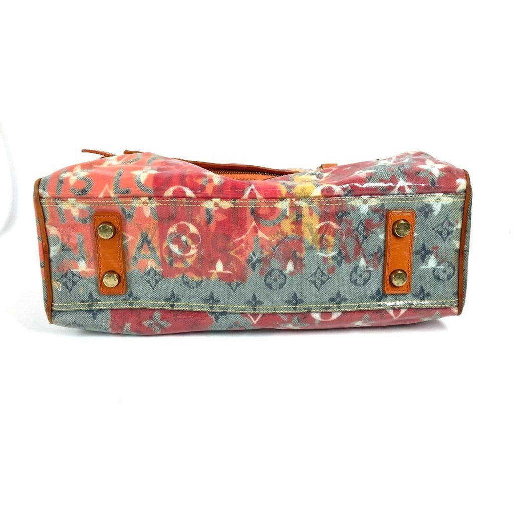 Louis Vuitton Orange Vinyl Leather Boston Bag Handbag Tote Bag