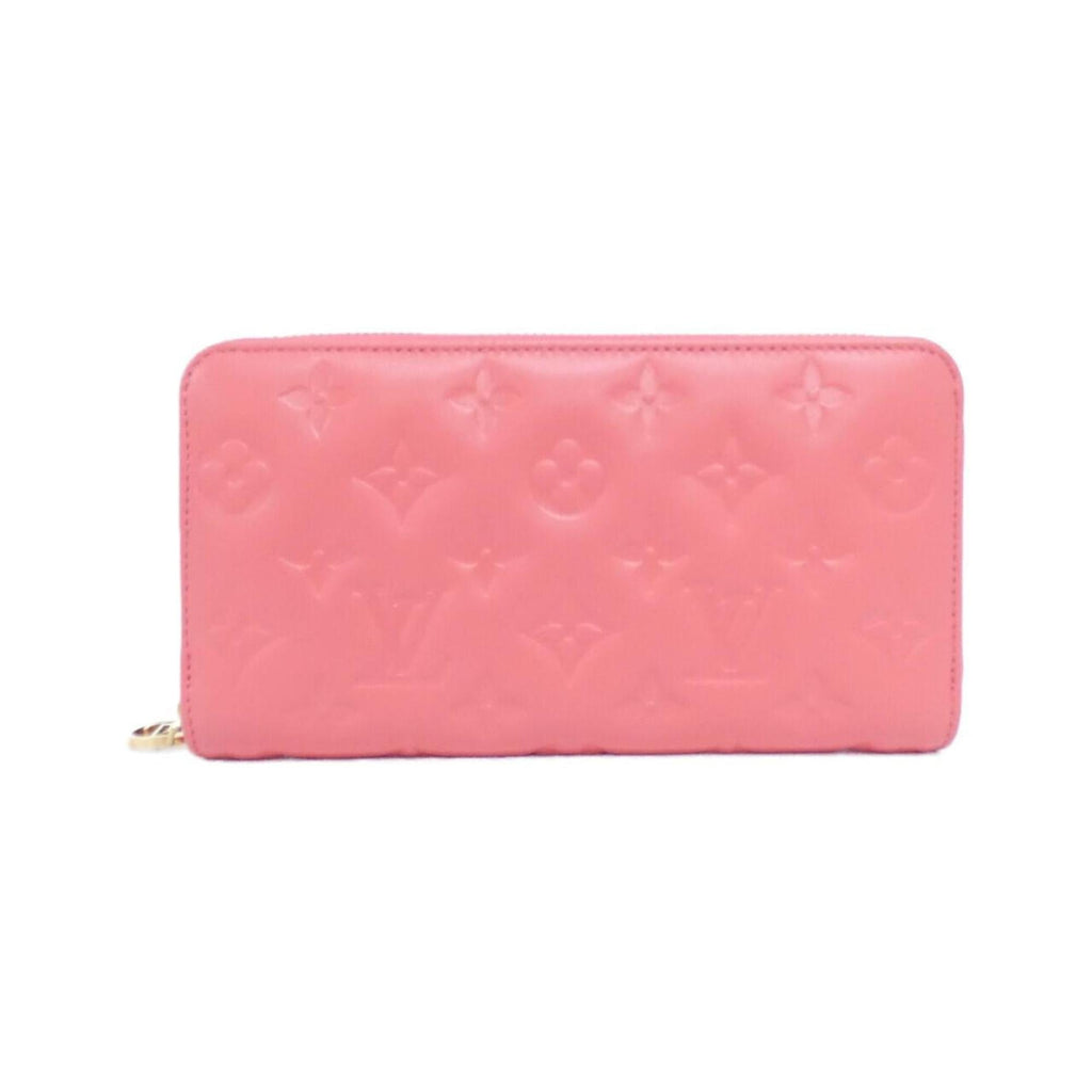 Louis Vuitton Gold Pink Leather Long Bill Wallet