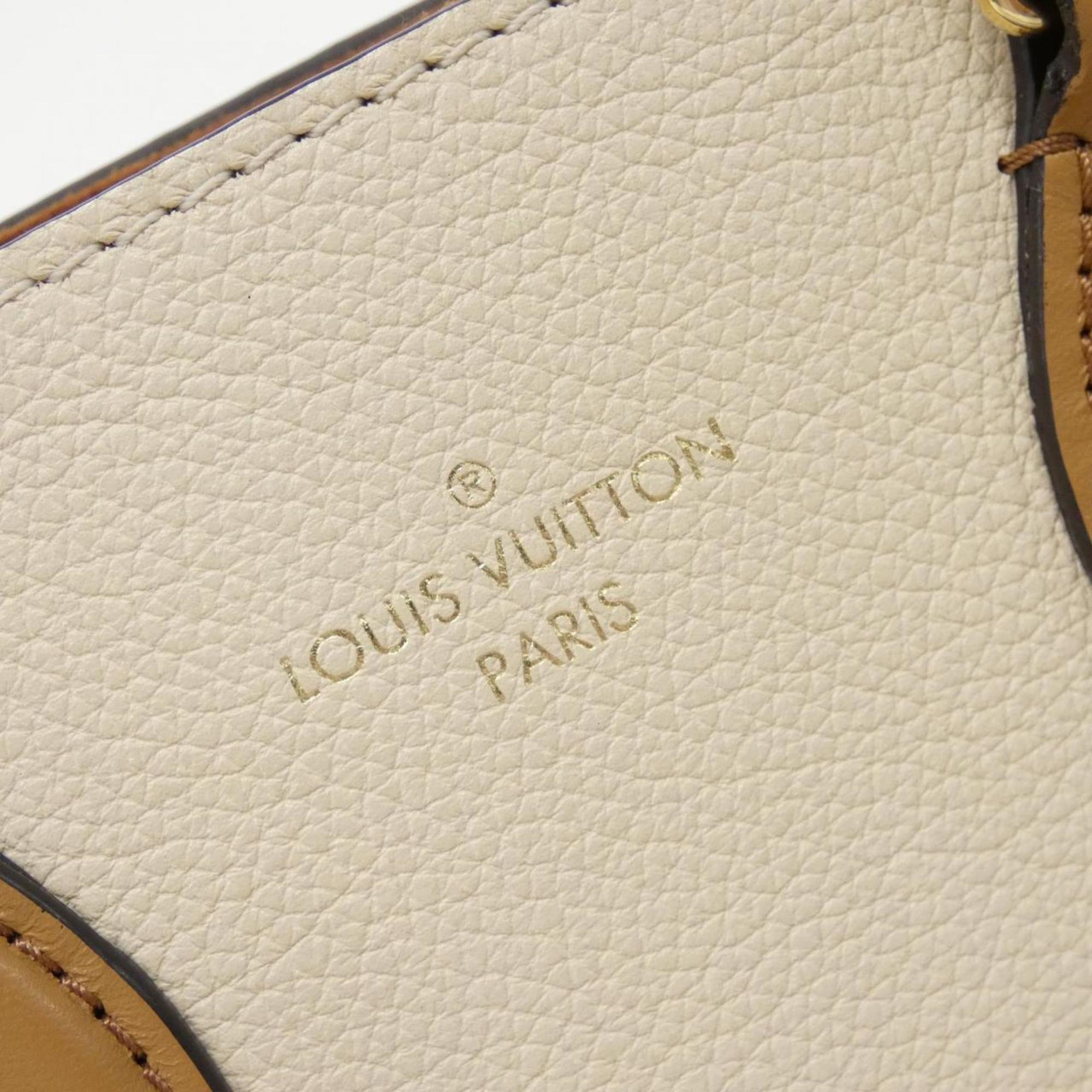 Louis Vuitton Camel Leather Coated Canvas Handbag