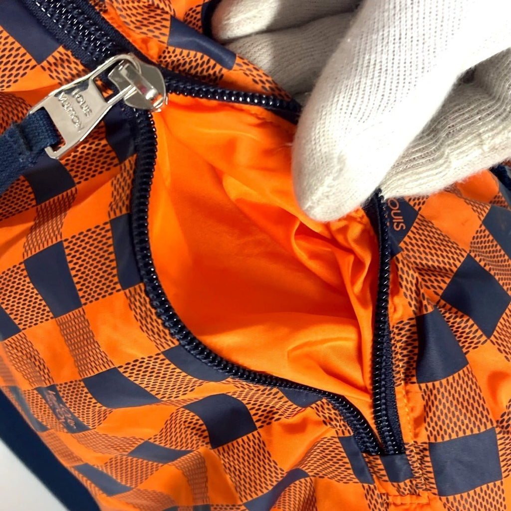 Louis Vuitton Damier Canvas Navy Orange Nylon Backpack