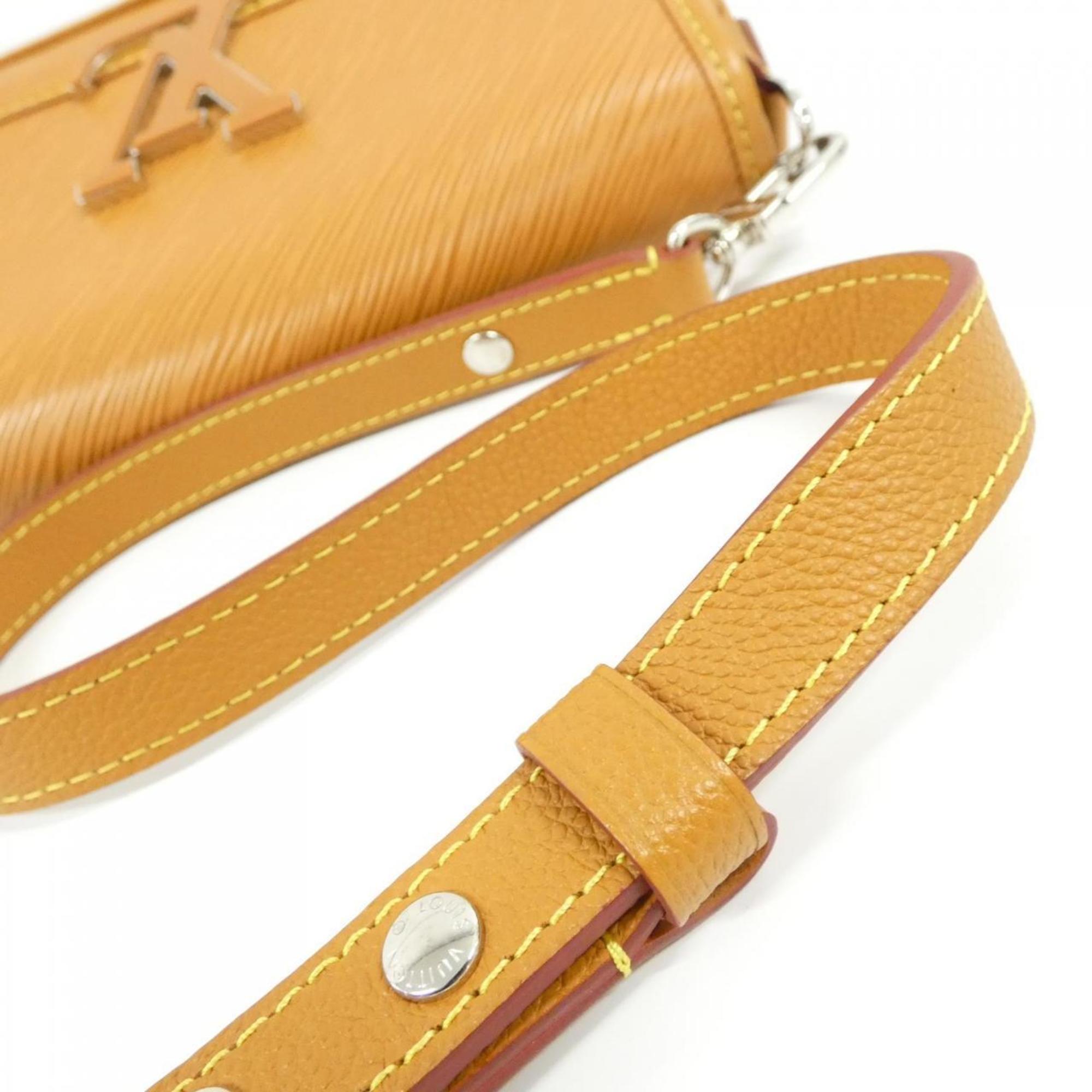 Louis Vuitton Gold Brown Gold Orange Leather Shoulder Bag