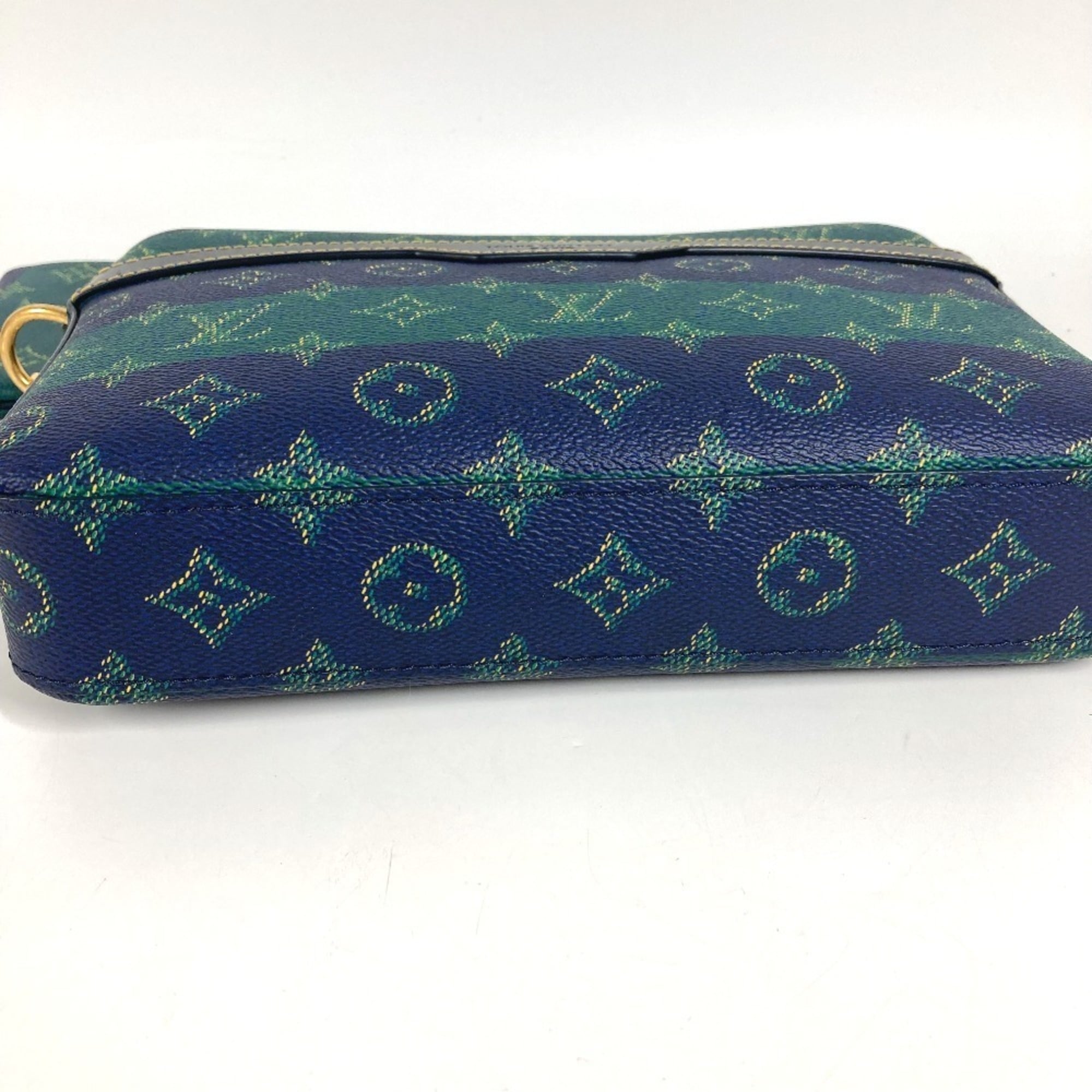 Louis Vuitton Blue Green Clutch Bag