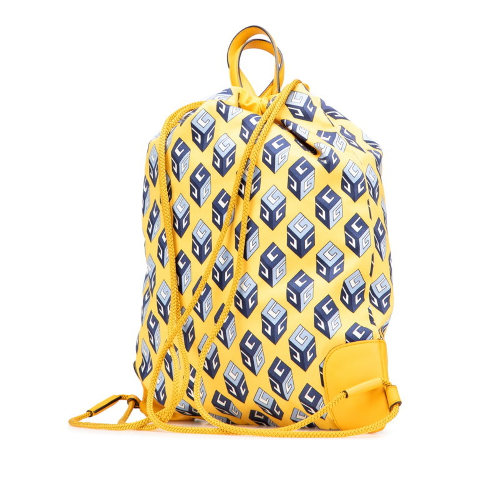 Gucci Blue Yellow Nylon Leather Backpack (Pre-Owned)