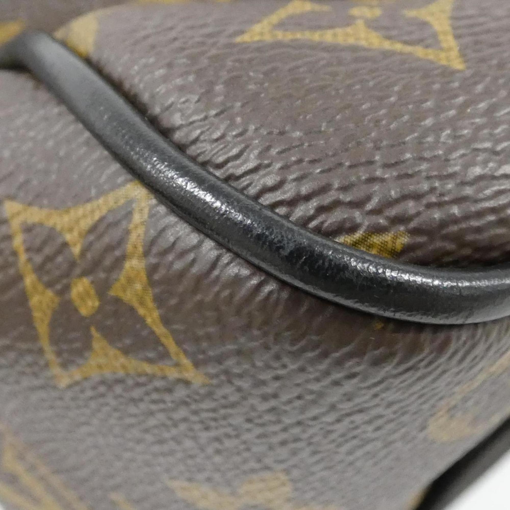 Louis Vuitton Black Brown Coated Canvas Shoulder Bag