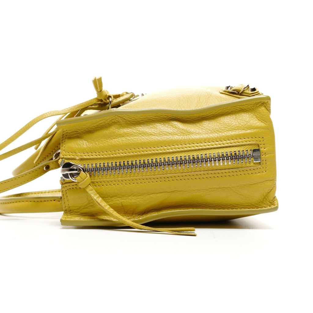 Balenciaga Paper Yellow Leather Shoulder