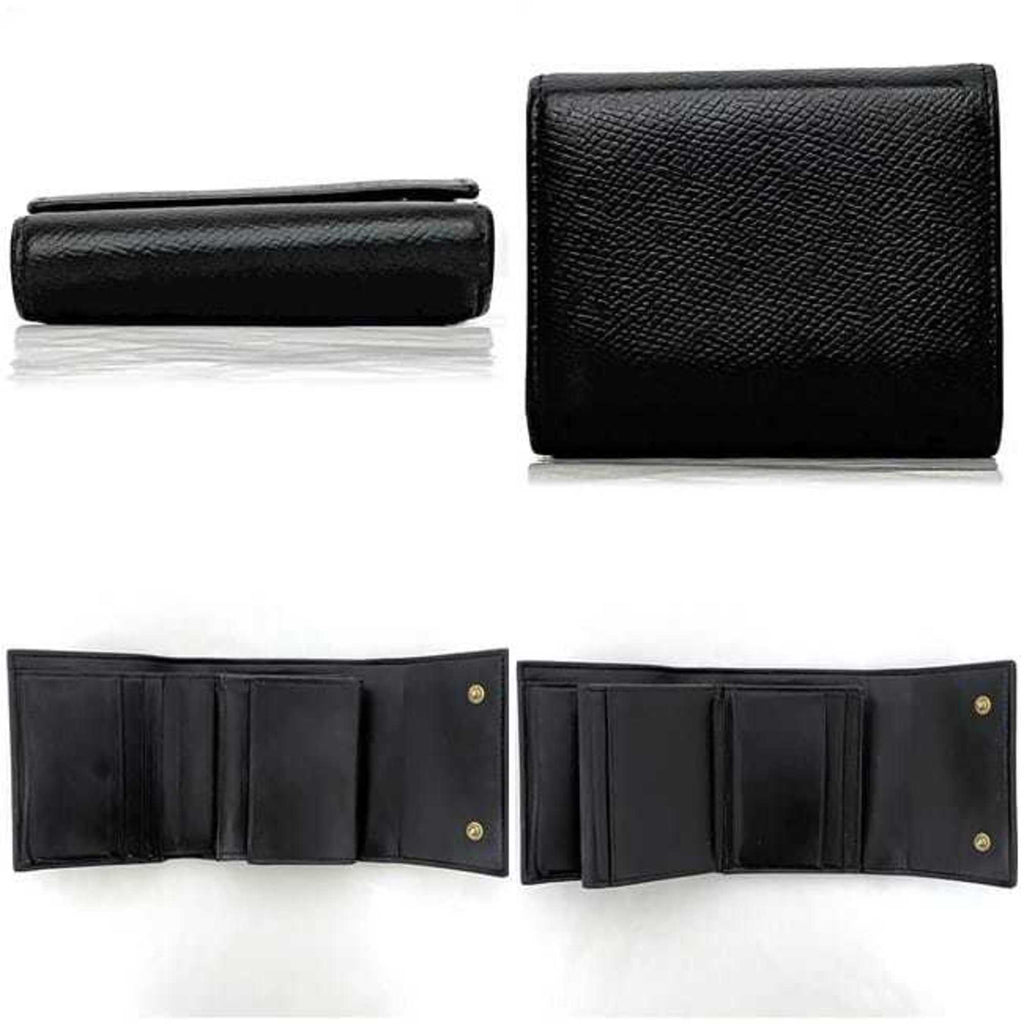 Celine Black Leather Wallet (Tri-Fold)