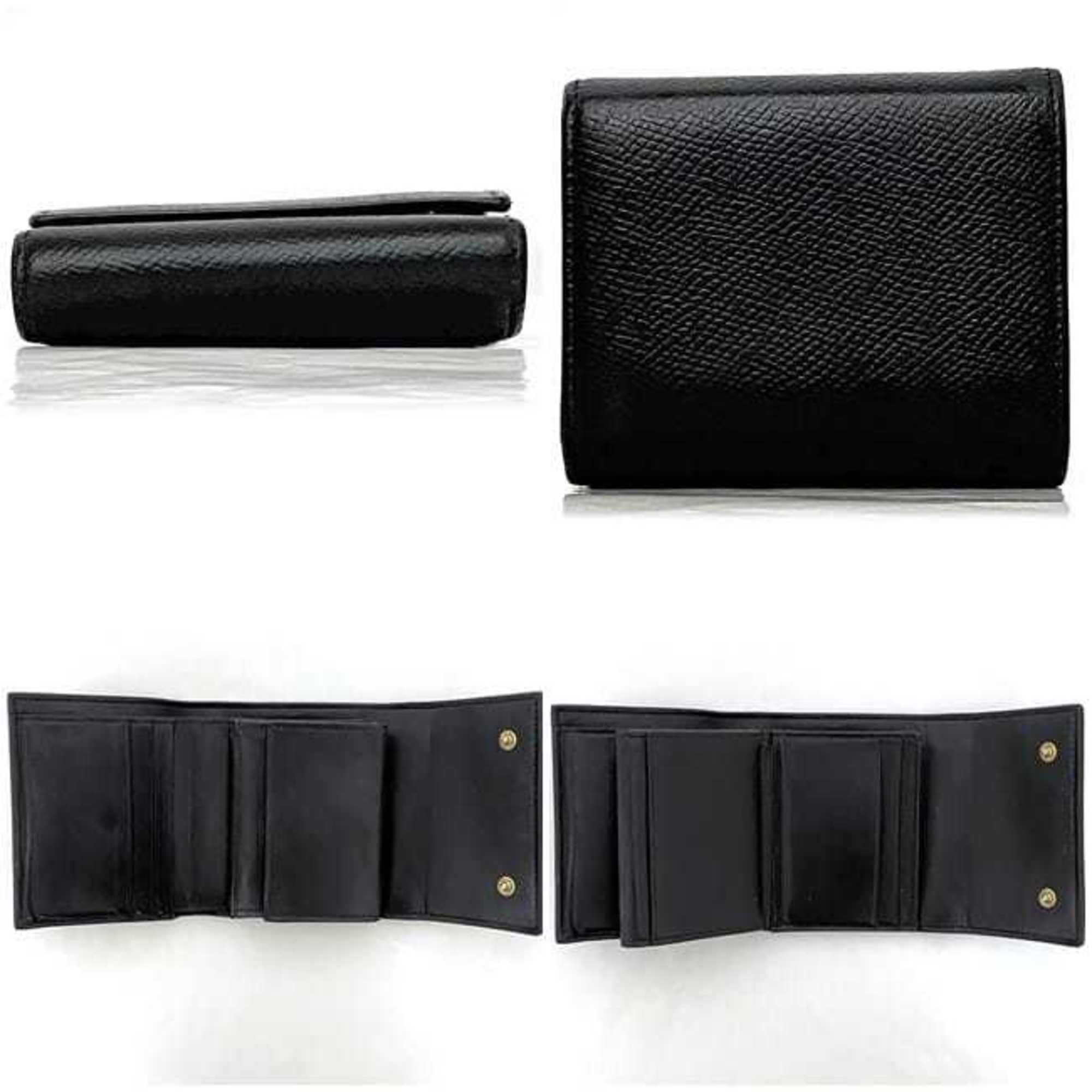 Celine Black Leather Wallet (Tri-Fold)