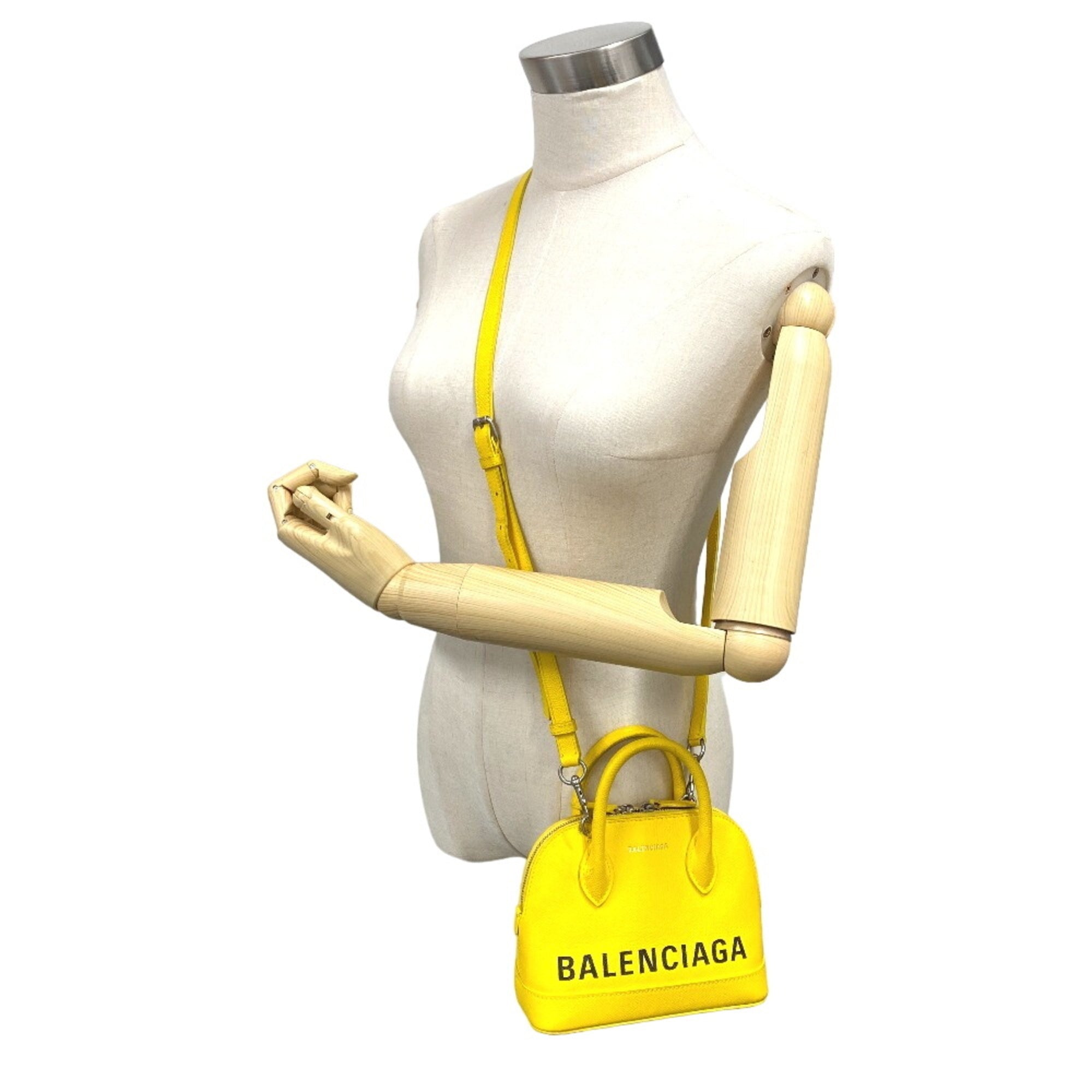 Balenciaga Yellow Leather Handbag Shoulder