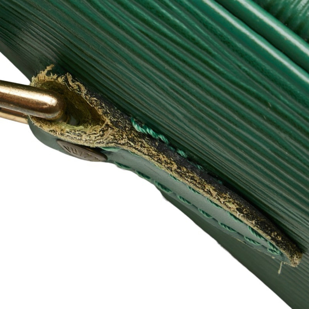 Louis Vuitton Borneo Green Leather Shoulder Bag