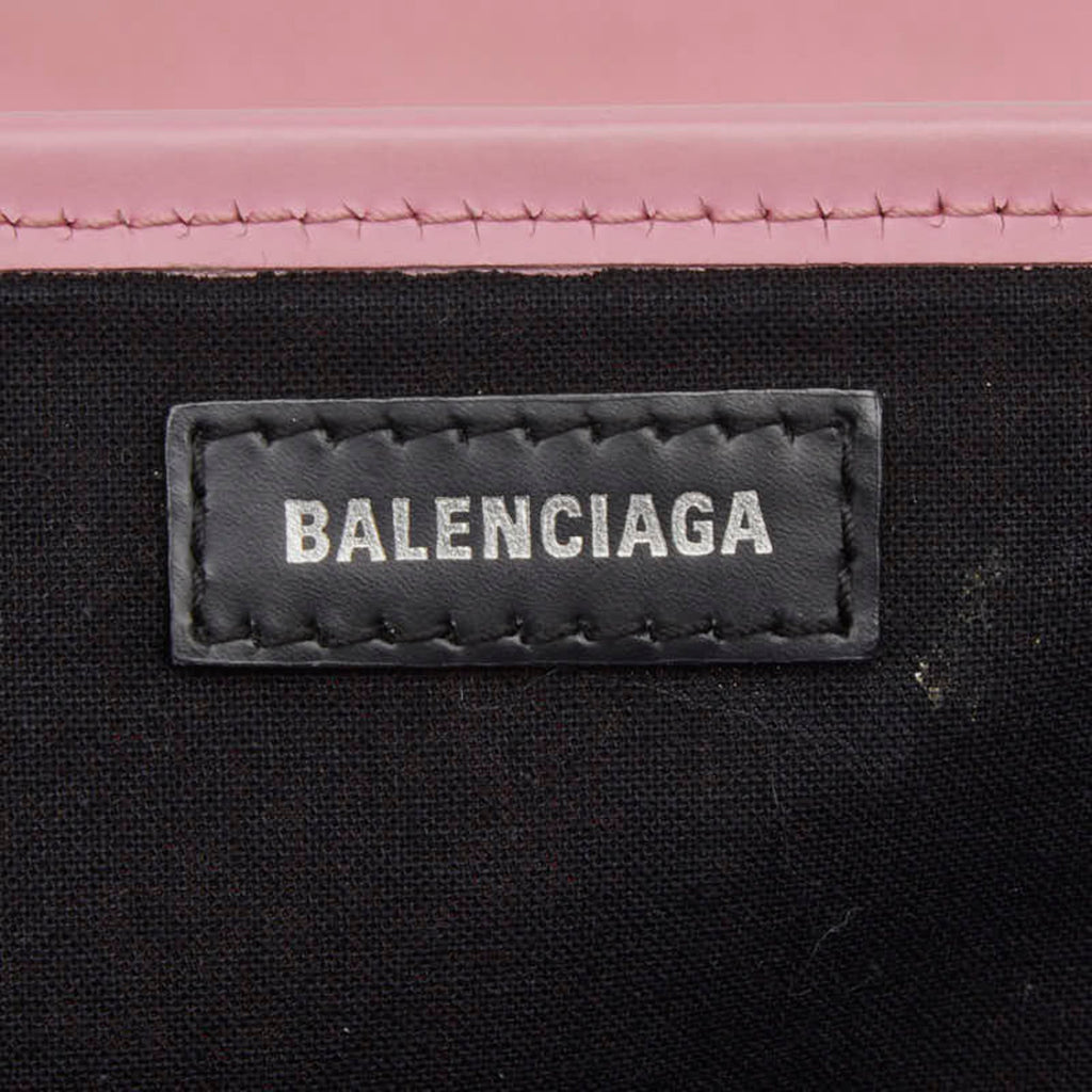 Balenciaga Pink Canvas Leather Hand