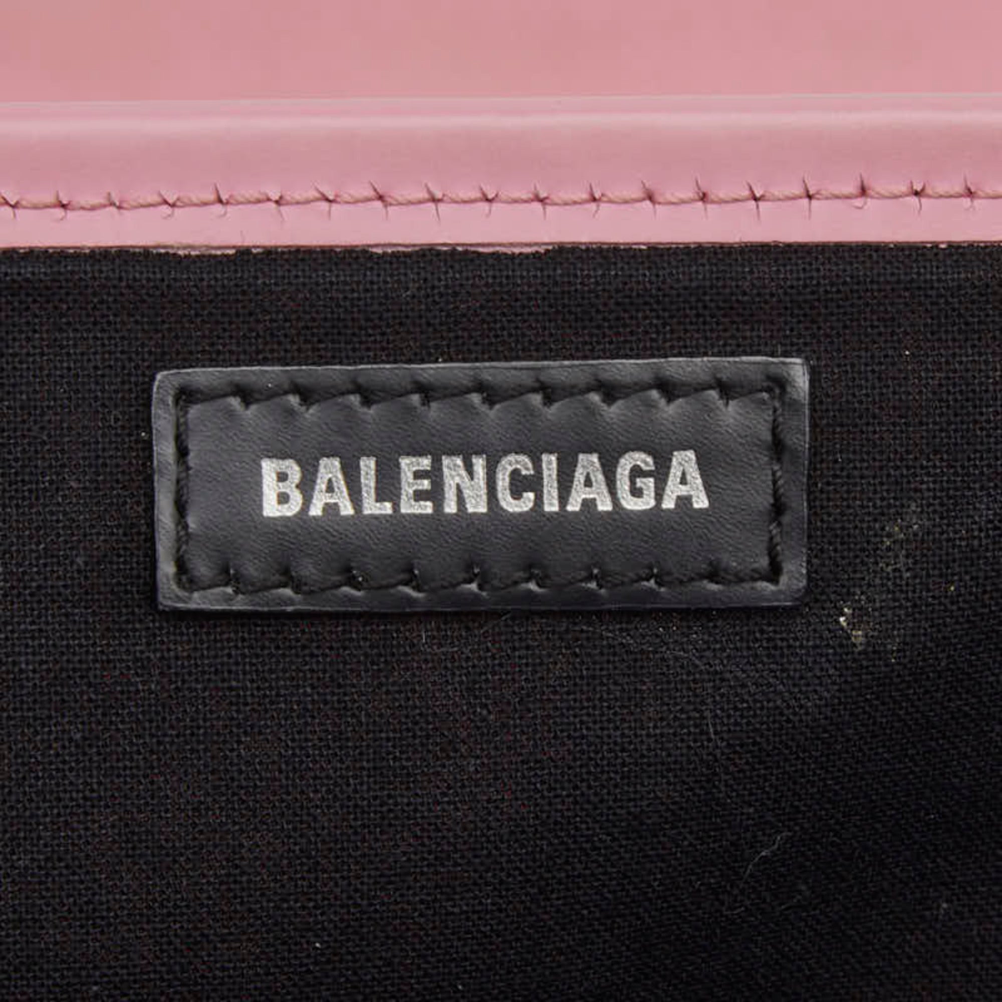 Balenciaga Pink Canvas Leather Hand