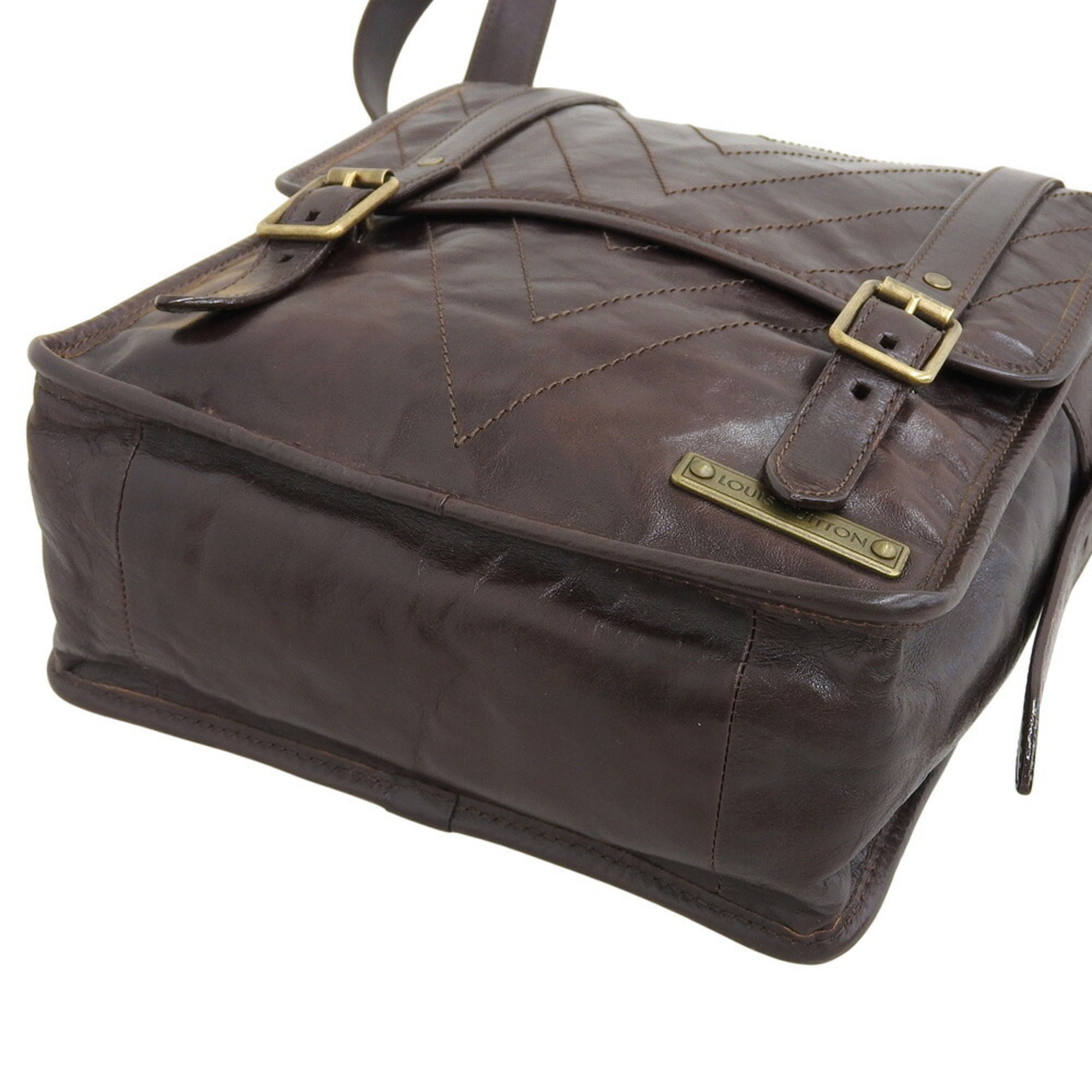 Louis Vuitton Brown Leather Shoulder Bag