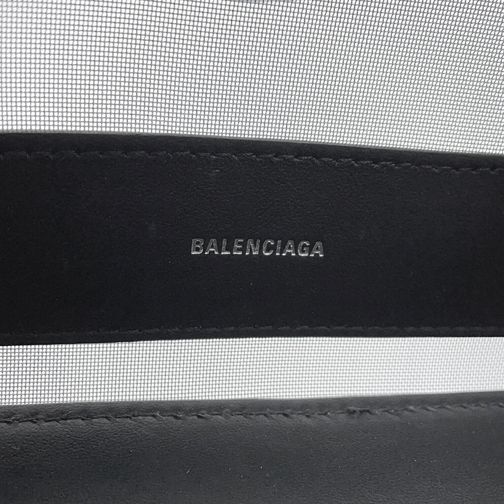 Balenciaga Black Mesh Leather Handbag Tote