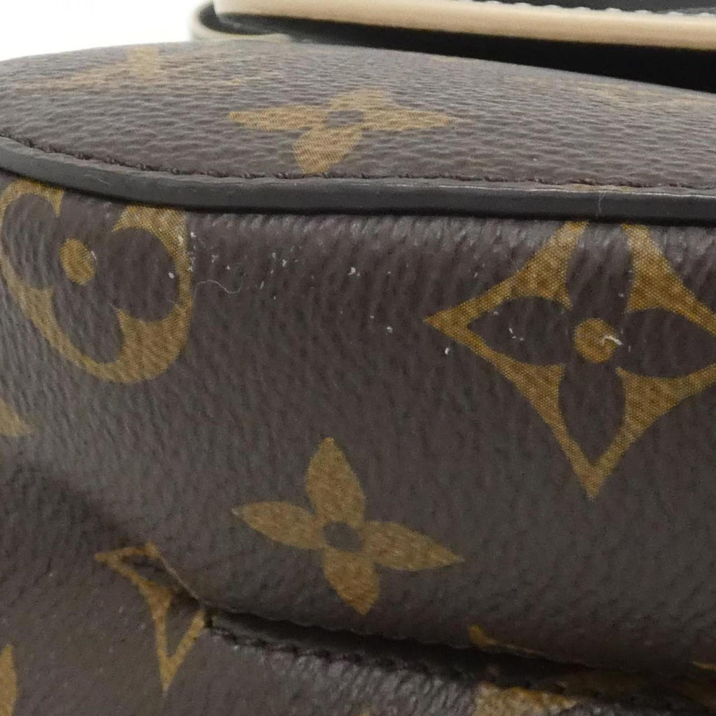Louis Vuitton Black Brown Coated Canvas Leather Handbag