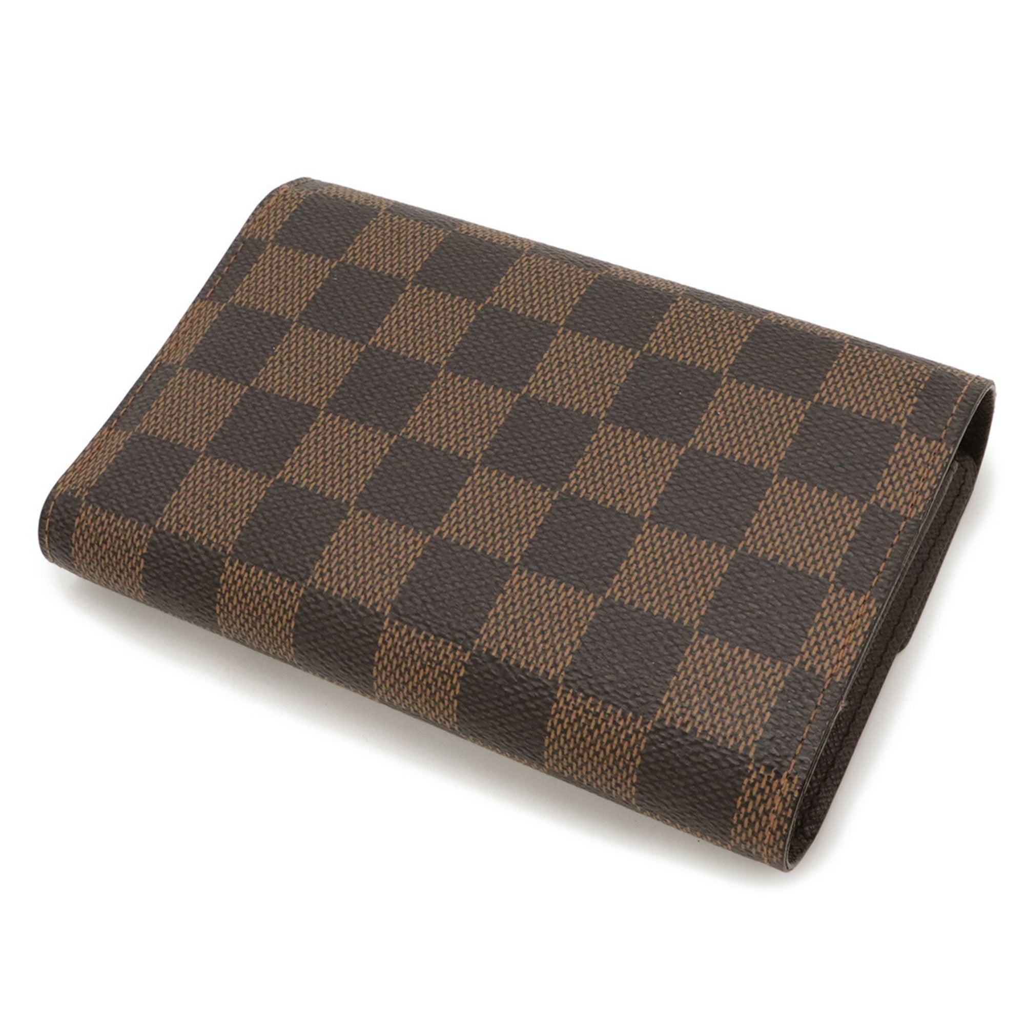 Louis Vuitton Brown Damier Canvas Pvc Damier Canvas Wallet (Tri-Fold)