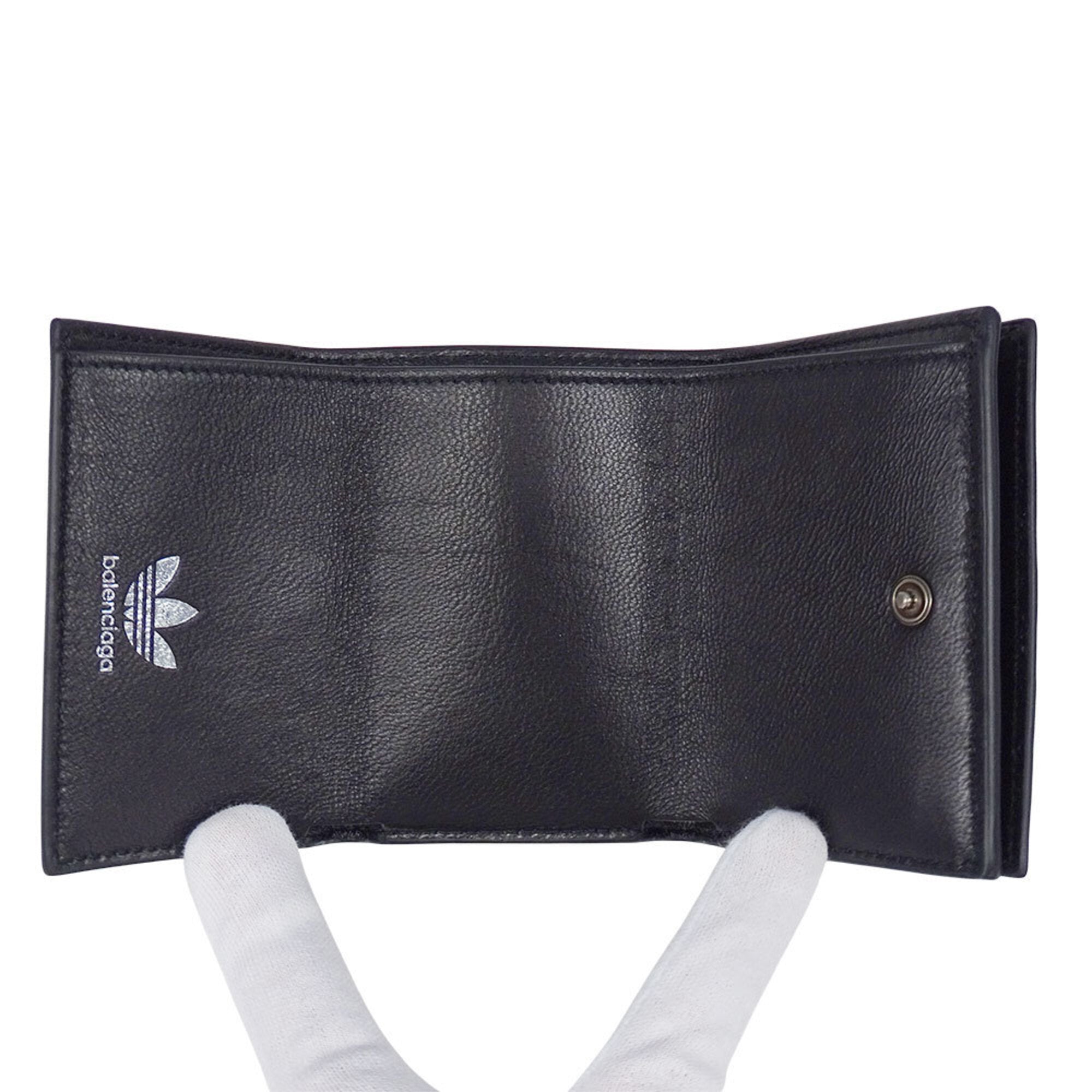 Balenciaga Black Leather Wallet (Tri-Fold)