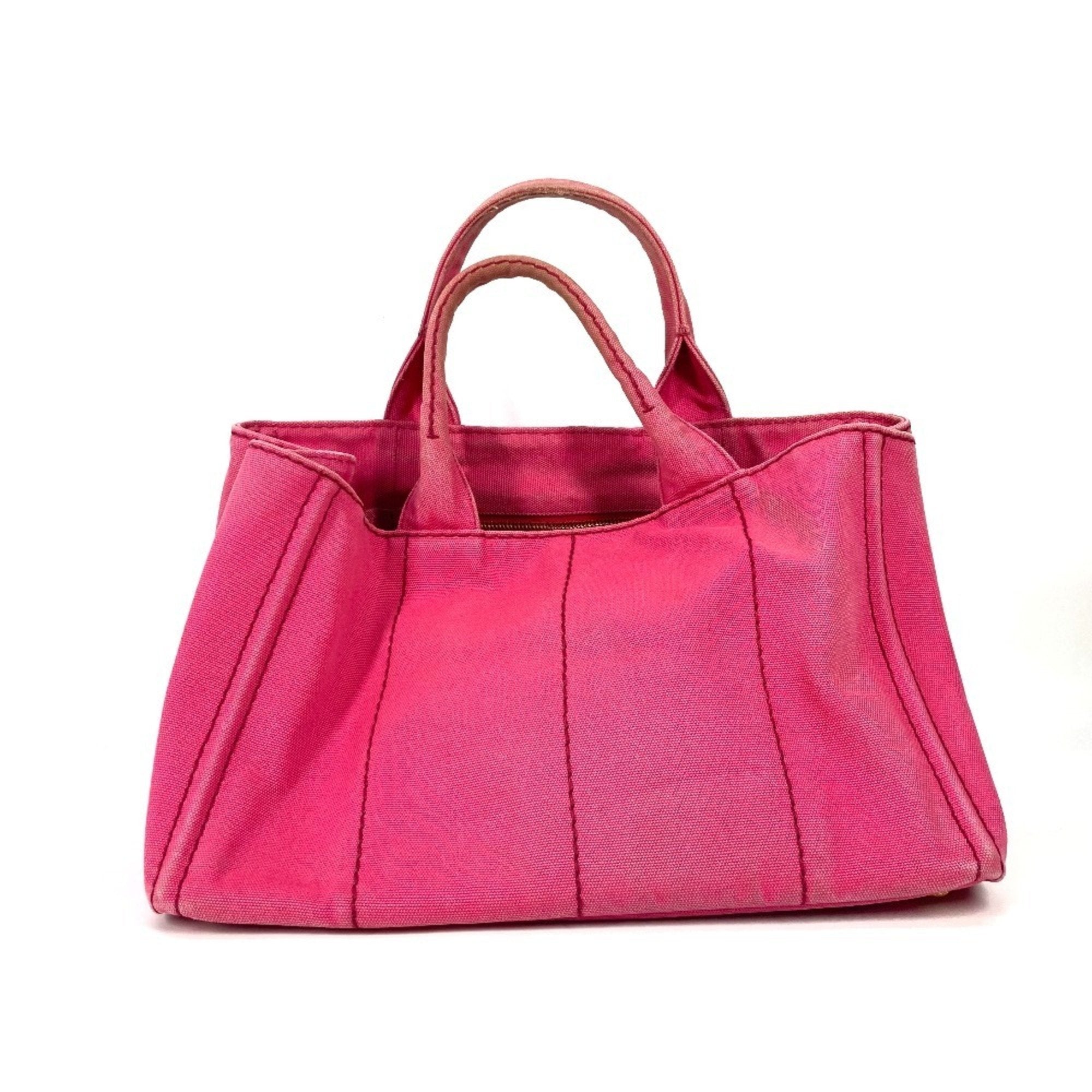 Prada Pink Canvas Handbag Tote Bag