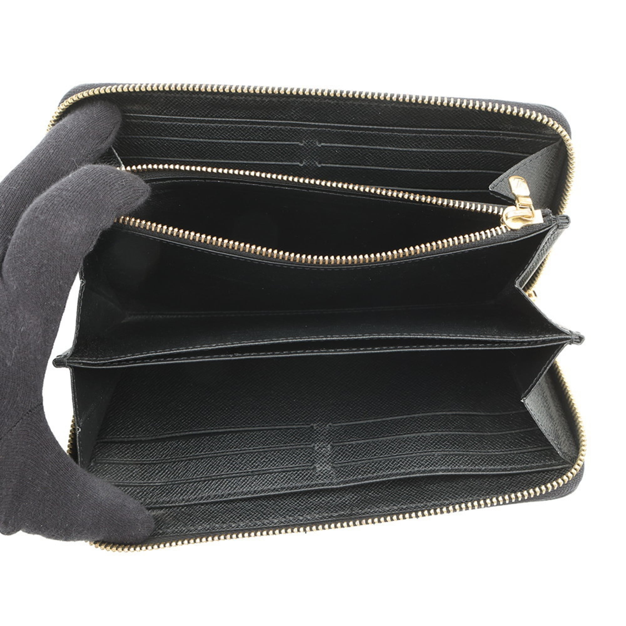 Louis Vuitton Black Noir Epi Leather Long Wallet