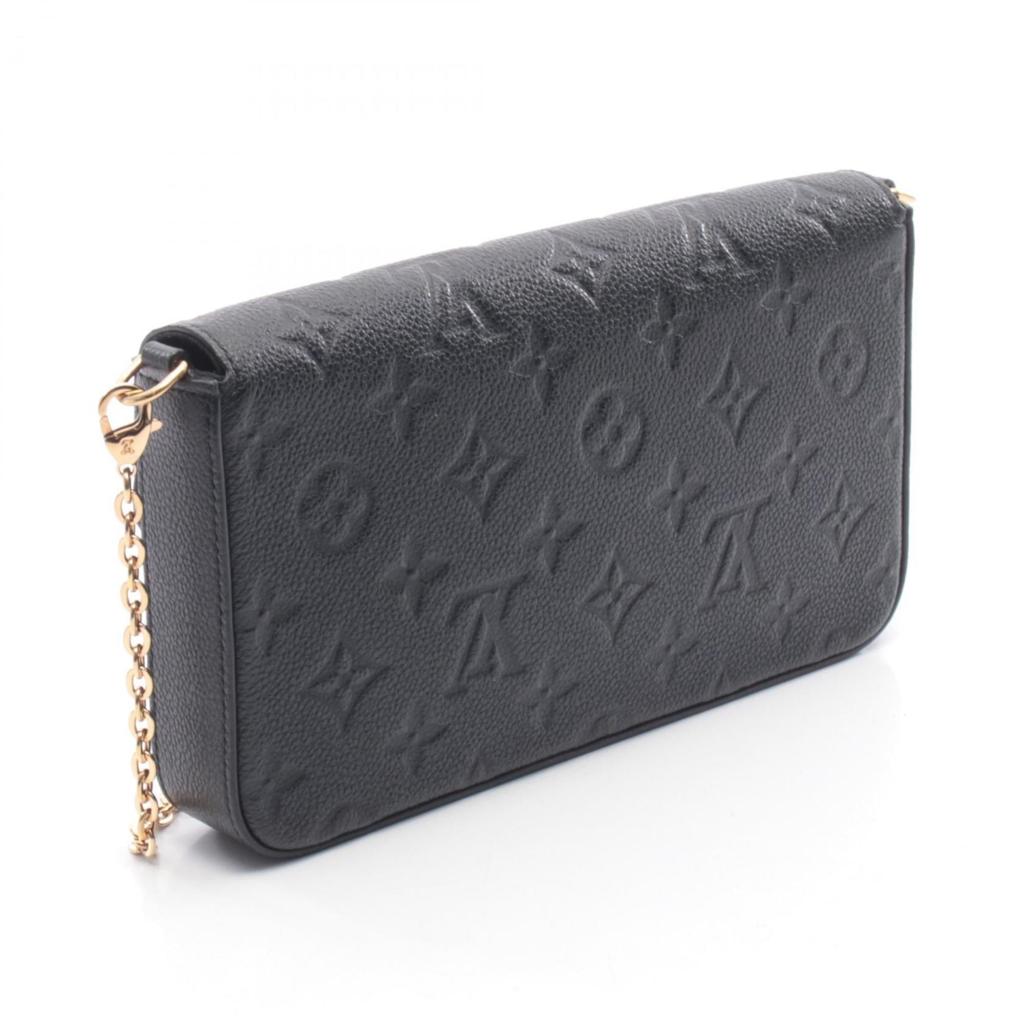 Louis Vuitton Black Noir Monogram Empreinte Handbag Pochette Pouch Shoulder Bag