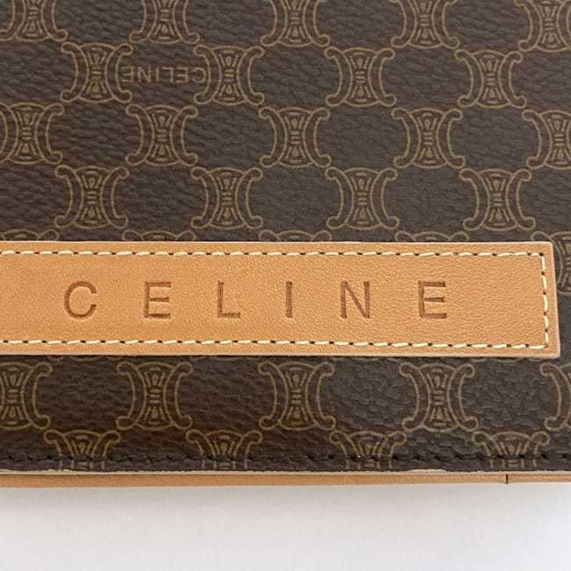 Celine Macadam Brown Pvc Long Wallet (Bi-Fold)