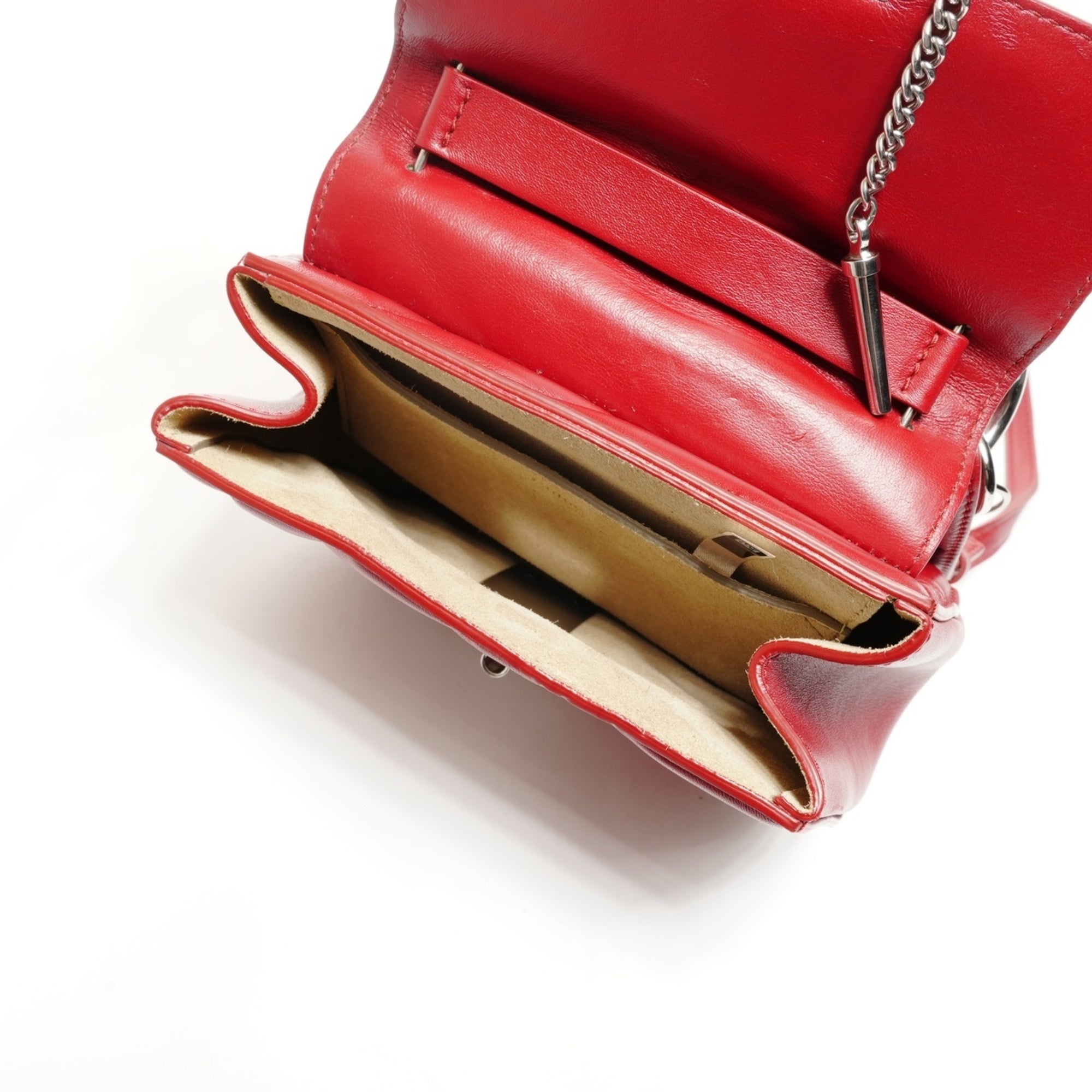 Chloé Drew Red Color Leather Shoulder Bag (Pre-Owned)