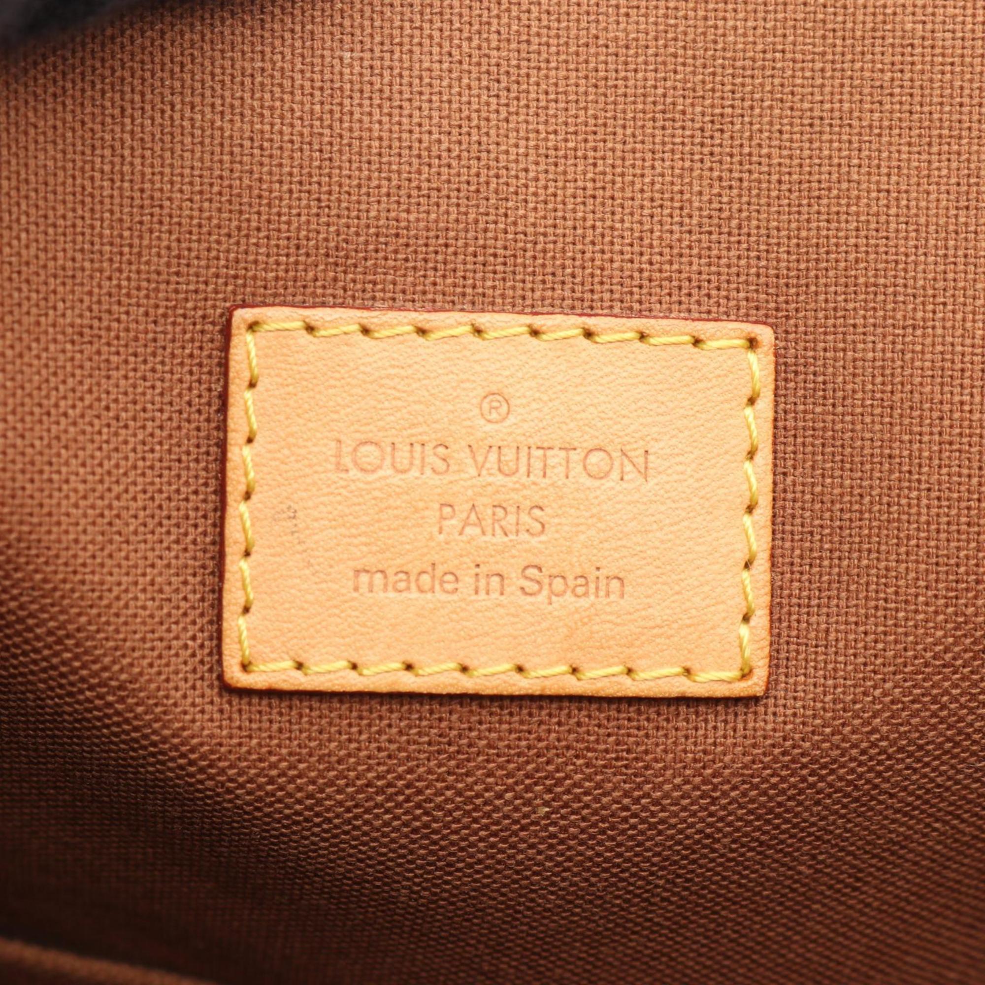 Louis Vuitton Brown Monogram Coated Canvas Leather Tote Bag