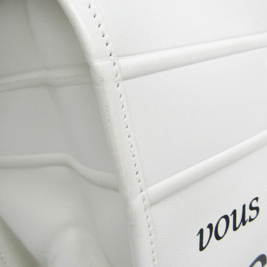 Christian Dior Black White Leather Tote Bag (Pre-Owned)