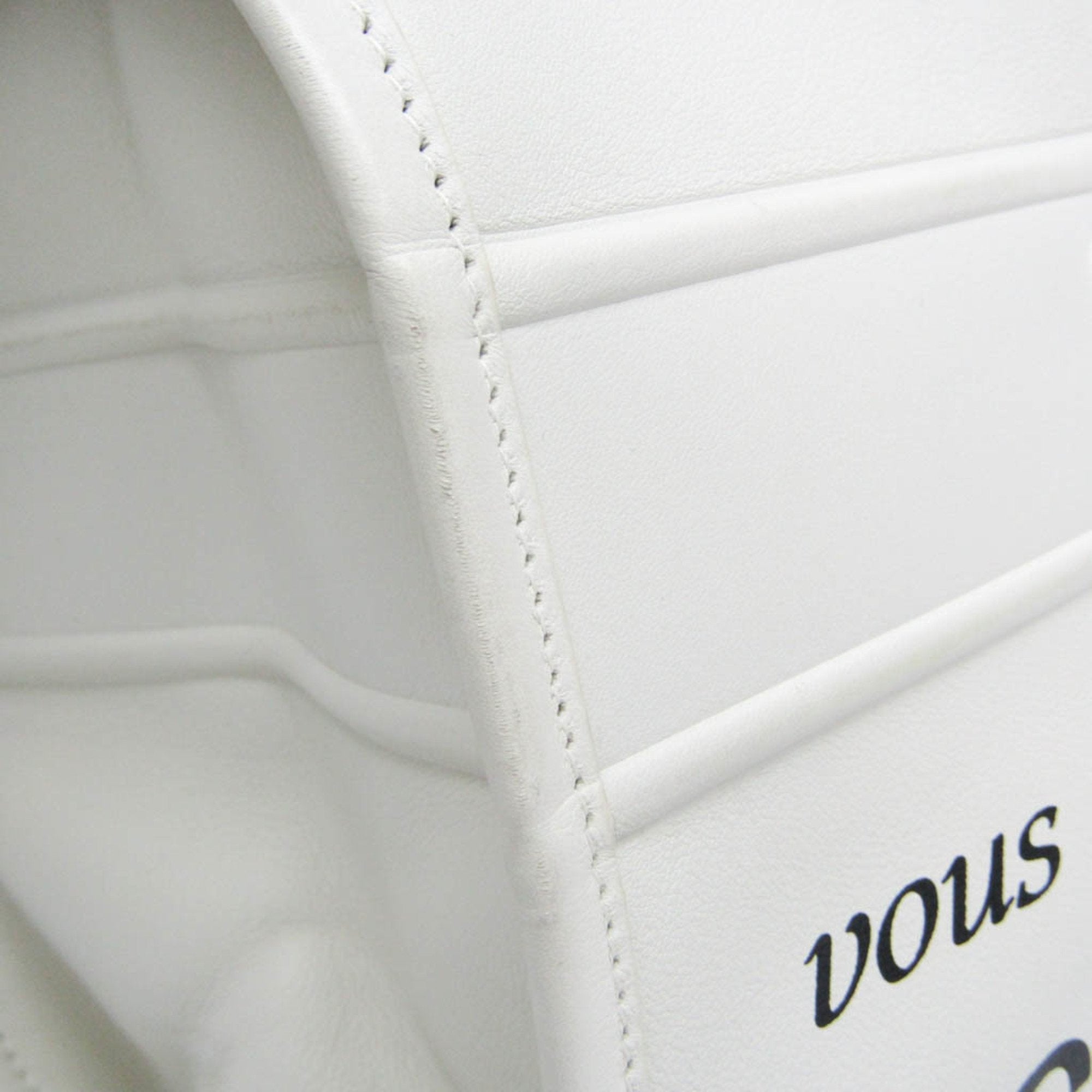 Christian Dior Black White Leather Tote Bag (Pre-Owned)